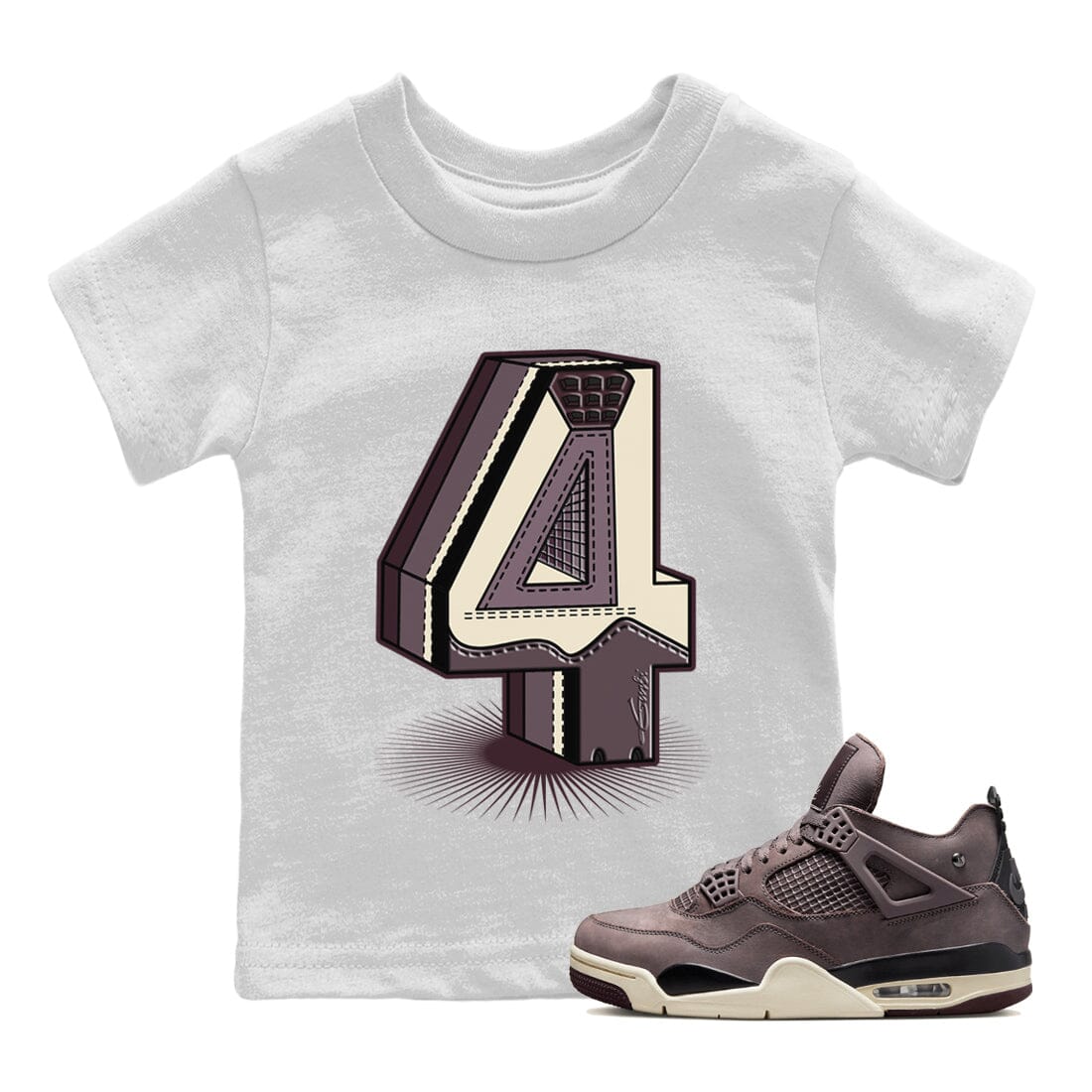 Jordan 4 A Ma Maniere Sneaker Match Tees Number Statue Sneaker Tees Jordan 4 A Ma Maniere Sneaker Release Tees Kids Shirts