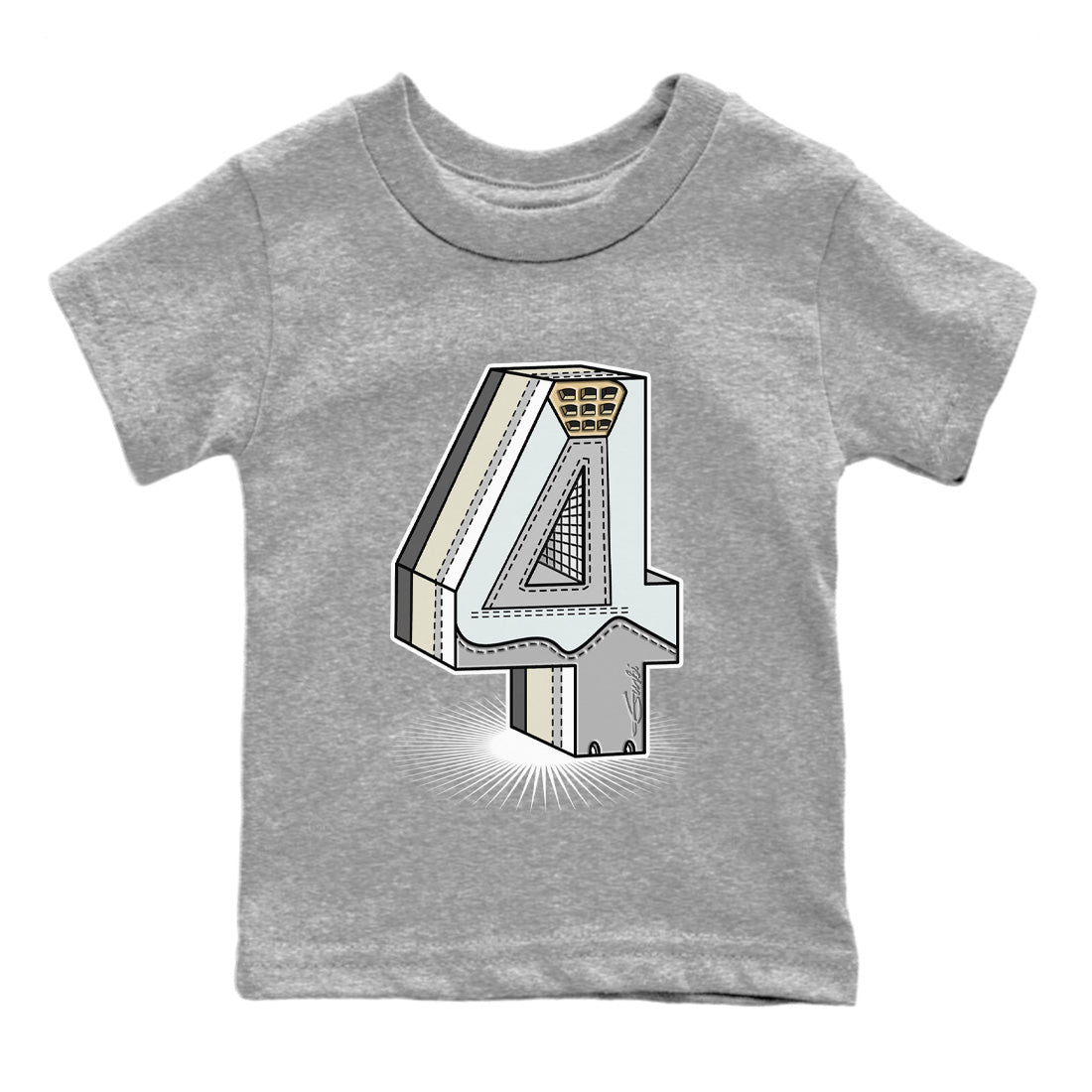 Jordan 4 Craft Sneaker Match Tees Number Statue Sneaker Tees Jordan 4 Craft Sneaker Release Tees Kids Shirts