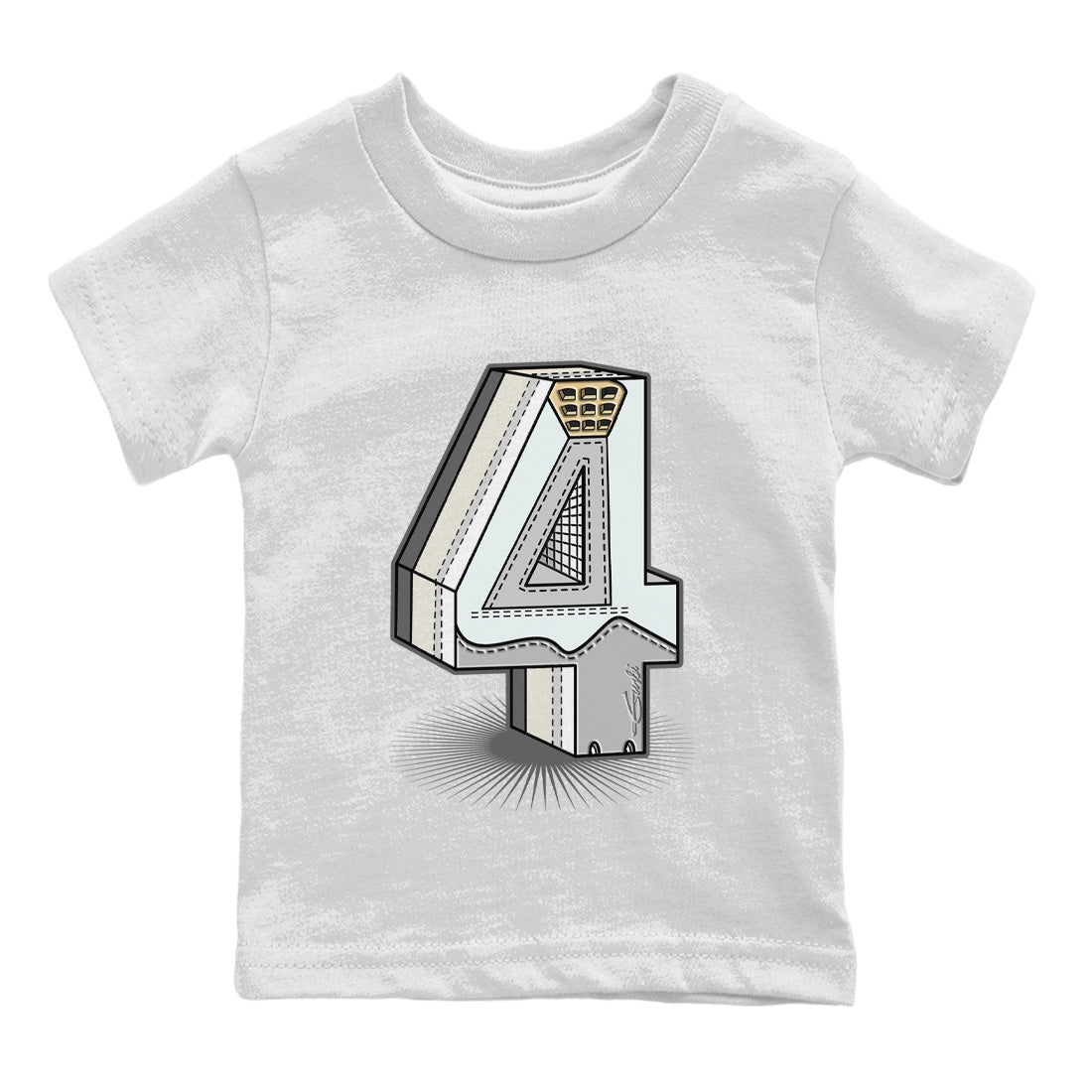 Jordan 4 Craft Sneaker Match Tees Number Statue Sneaker Tees Jordan 4 Craft Sneaker Release Tees Kids Shirts