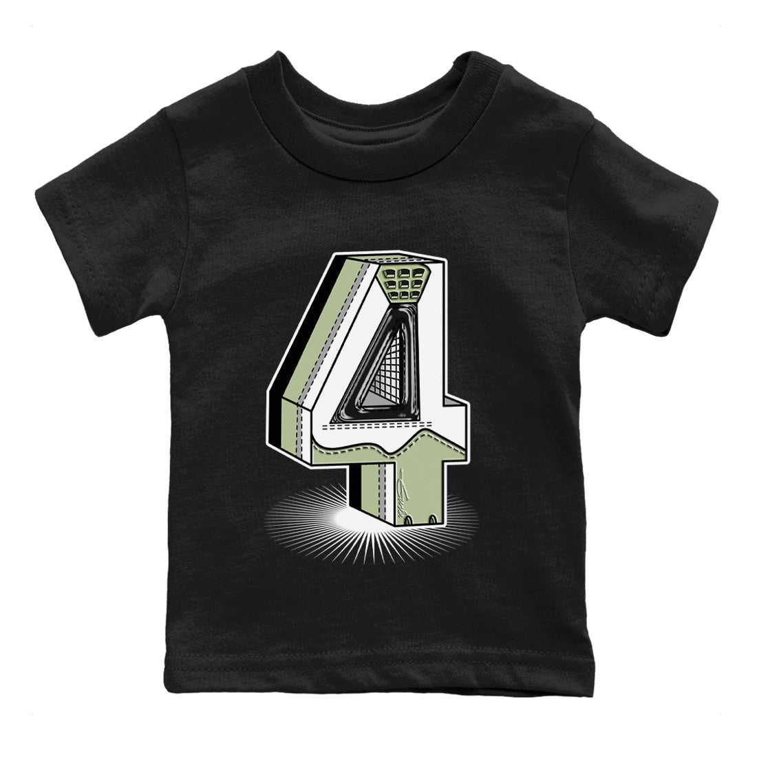 Jordan 4 Seafoam Sneaker Match Tees Number Statue Sneaker Tees Jordan 4 Seafoam Sneaker Release Tees Kids Shirts
