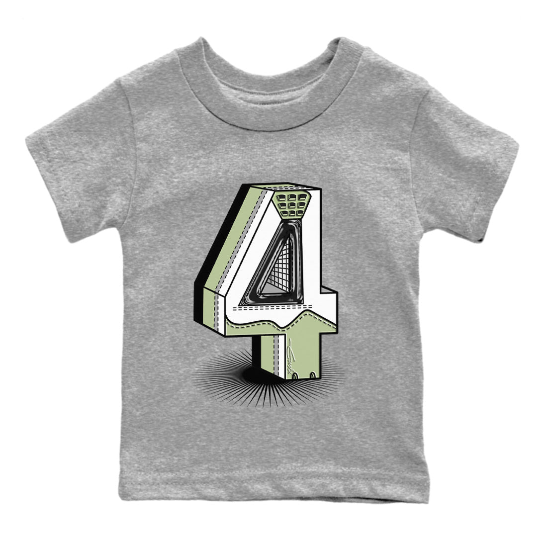 Jordan 4 Seafoam Sneaker Match Tees Number Statue Sneaker Tees Jordan 4 Seafoam Sneaker Release Tees Kids Shirts