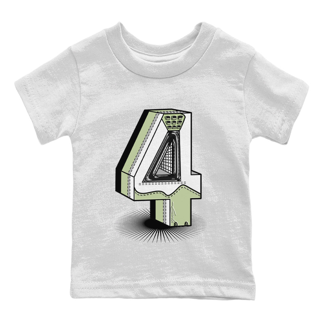Jordan 4 Seafoam Sneaker Match Tees Number Statue Sneaker Tees Jordan 4 Seafoam Sneaker Release Tees Kids Shirts