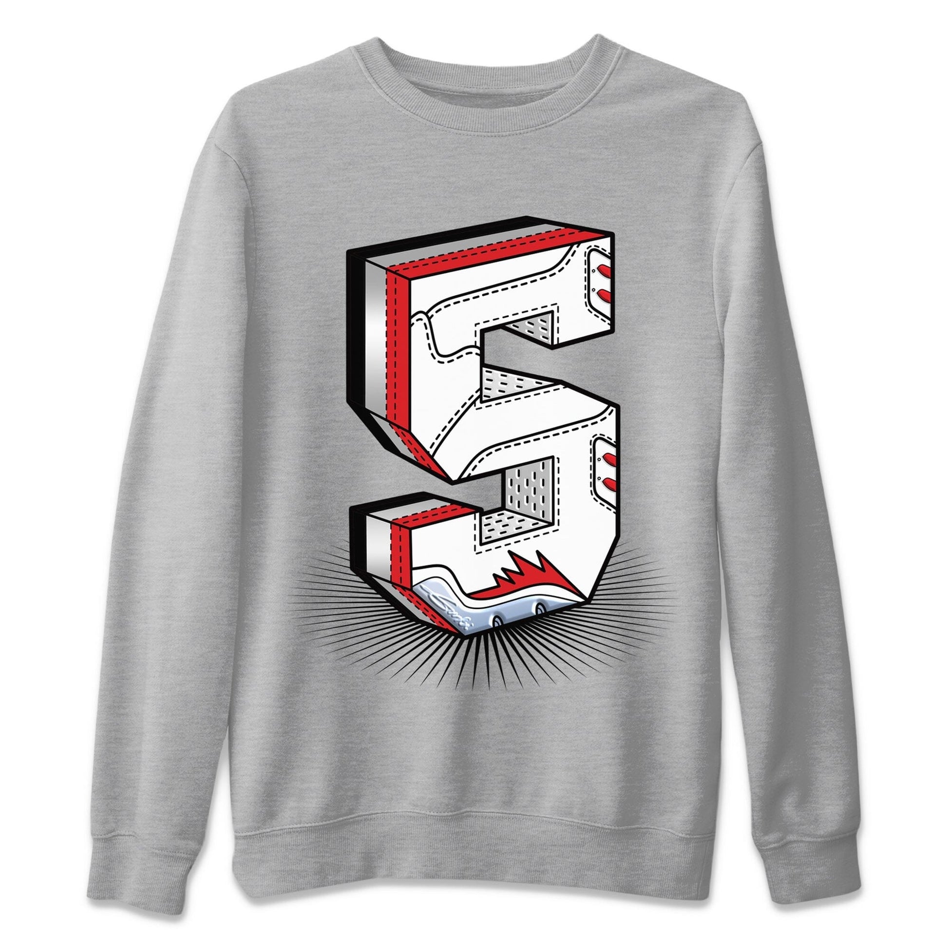 Jordan 5 Fire Red Sneaker Match Tees Number Statue Sneaker Tees Jordan 5 Fire Red Sneaker Release Tees Unisex Shirts