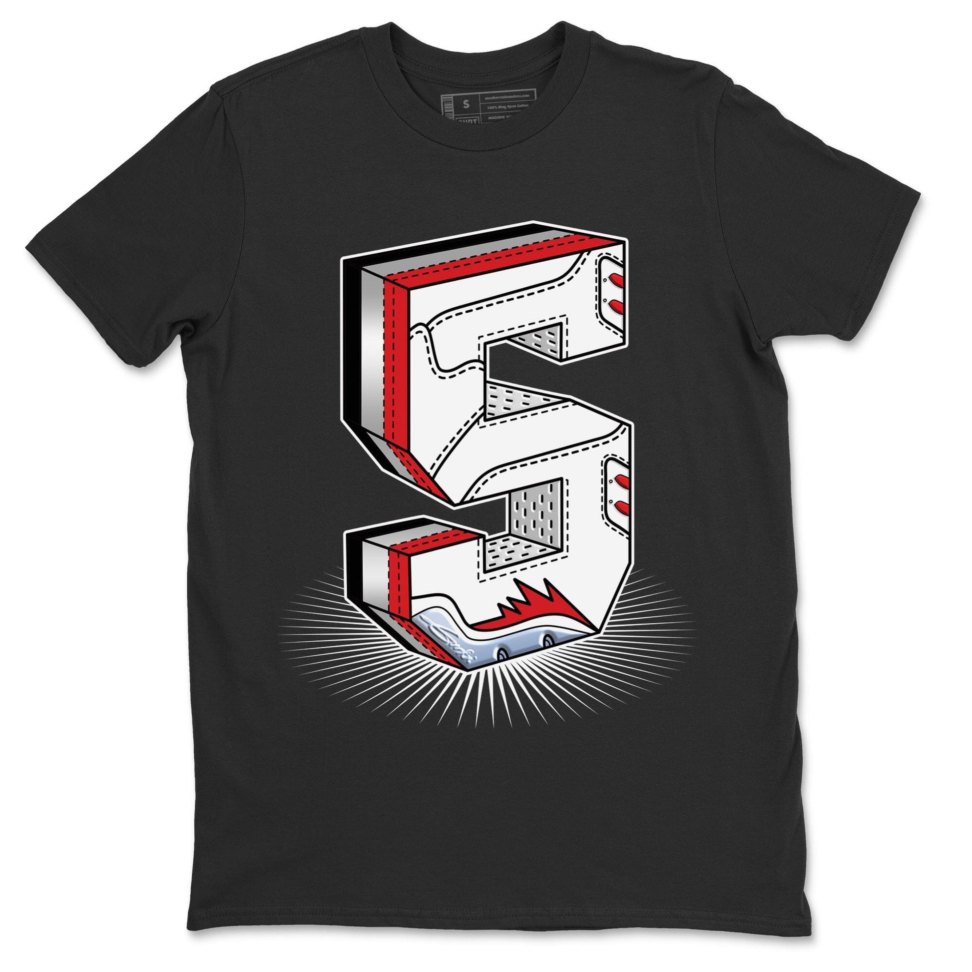 Jordan 5 Fire Red Sneaker Match Tees Number Statue Sneaker Tees Jordan 5 Fire Red Sneaker Release Tees Unisex Shirts