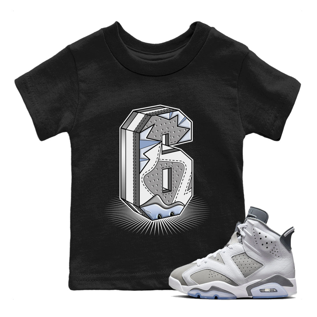 Jordan 6 Cool Grey Sneaker Match Tees Number Statue Sneaker Tees Jordan 6 Cool Grey Sneaker Release Tees Kids Shirts