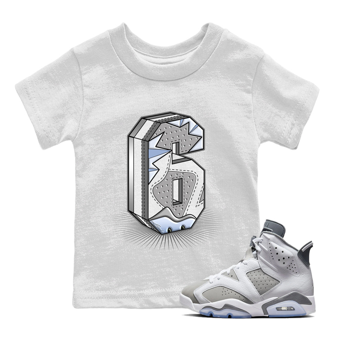Jordan 6 Cool Grey Sneaker Match Tees Number Statue Sneaker Tees Jordan 6 Cool Grey Sneaker Release Tees Kids Shirts