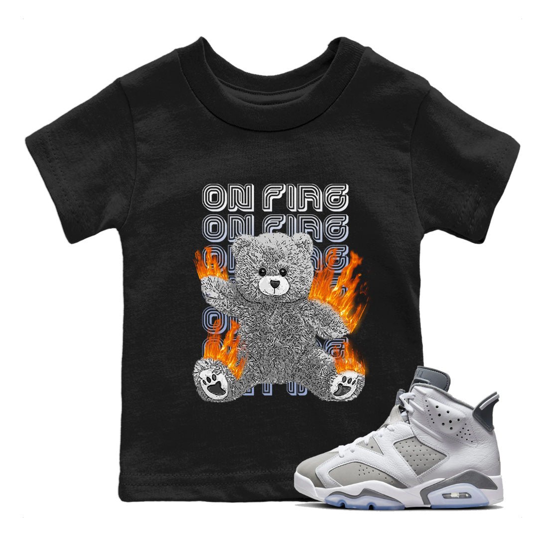 Jordan 6 Cool Grey Sneaker Match Tees On Fire Bear Sneaker Tees Jordan 6 Cool Grey Sneaker Release Tees Kids Shirts