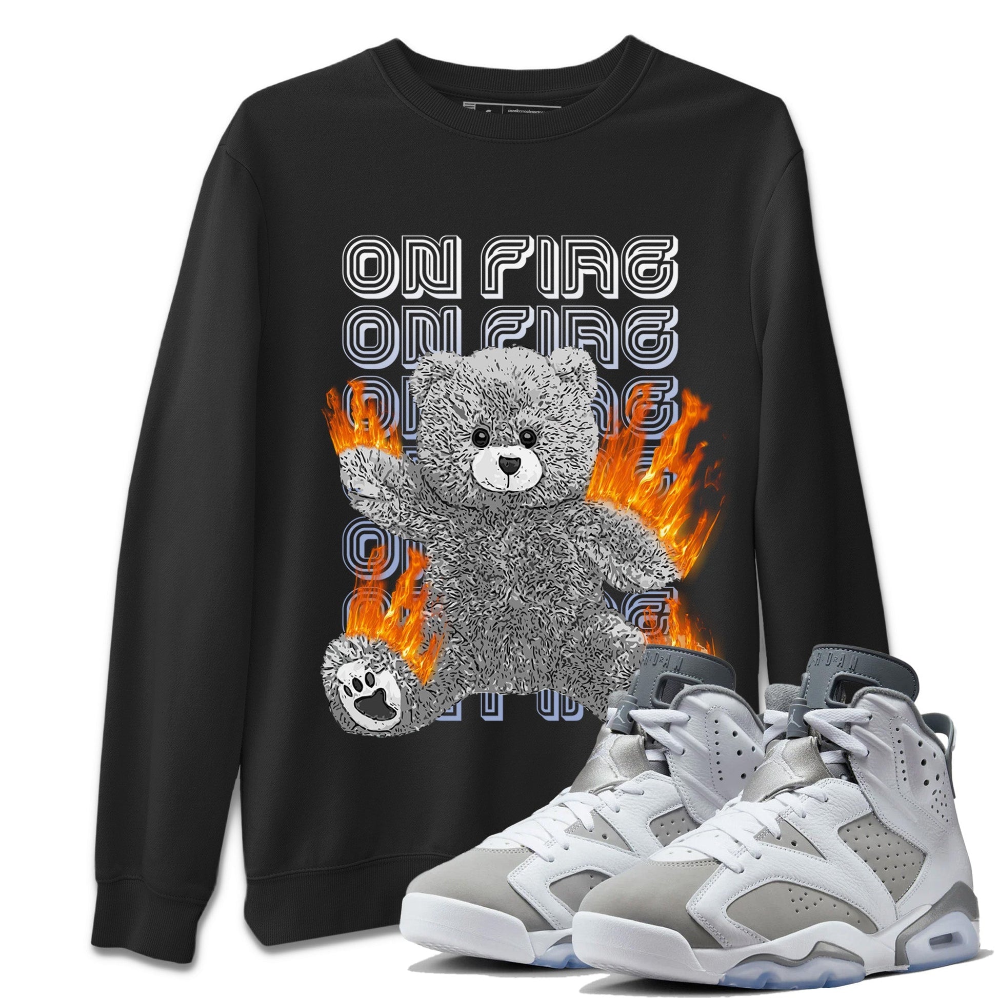 Jordan 6 Cool Grey Sneaker Match Tees On Fire Bear Sneaker Tees Jordan 6 Cool Grey Sneaker Release Tees Unisex Shirts