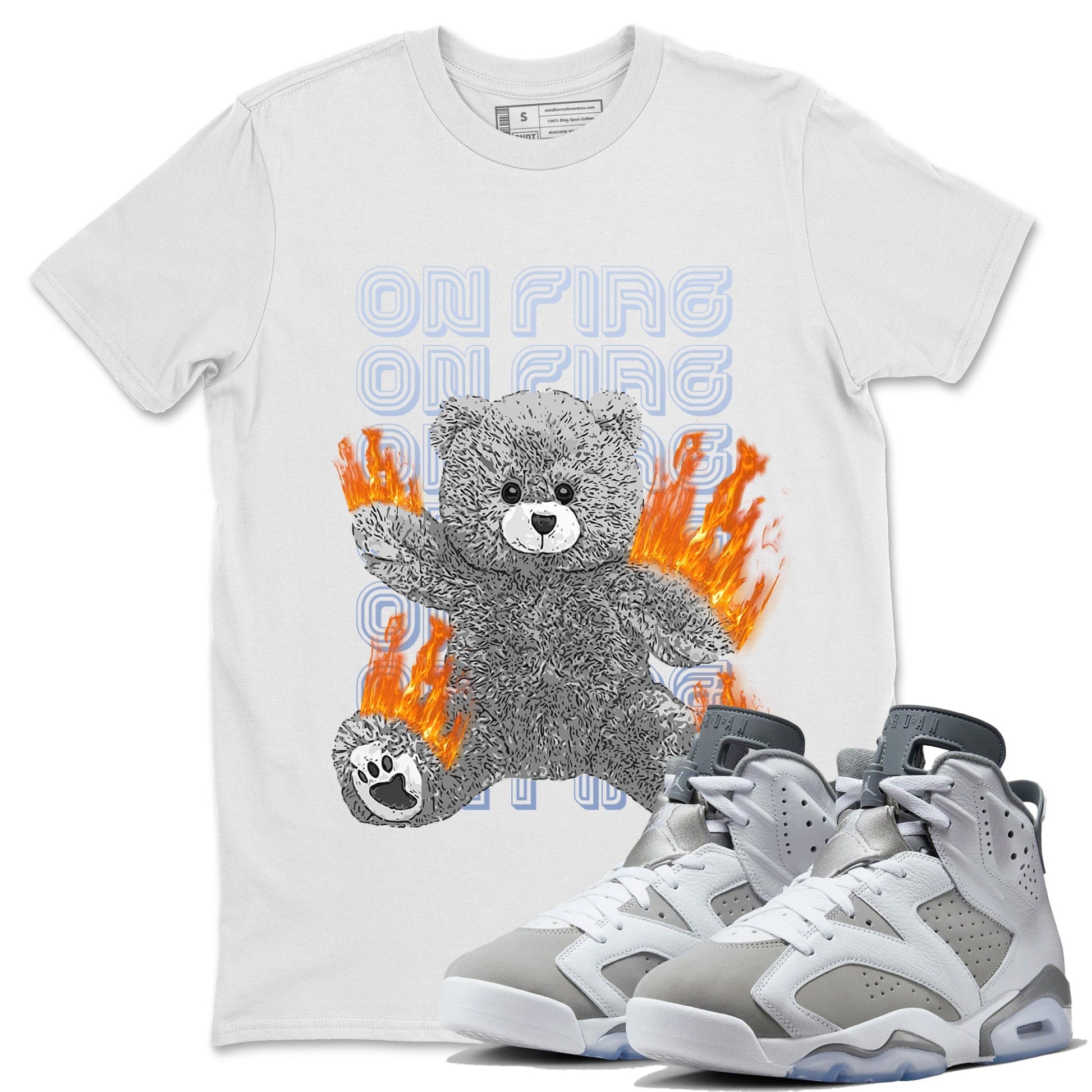 Jordan 6 Cool Grey Sneaker Match Tees On Fire Bear Sneaker Tees Jordan 6 Cool Grey Sneaker Release Tees Unisex Shirts