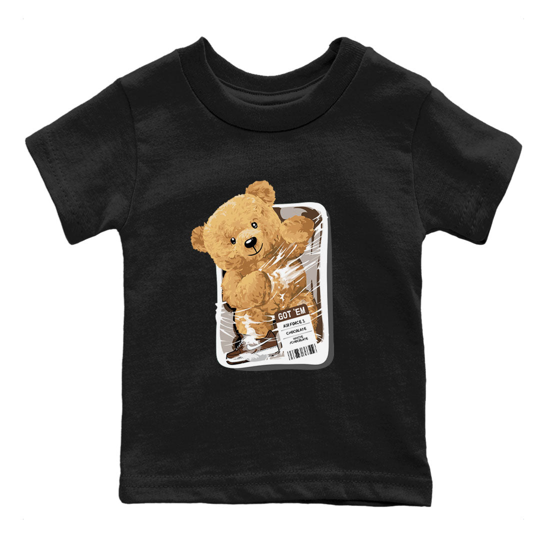 AF1 Chocolate shirt to match jordans Package Bear sneaker tees Air Force 1 Chocolate SNRT Sneaker Tees Youth Kid's Baby Shirt Black 2 T-Shirt
