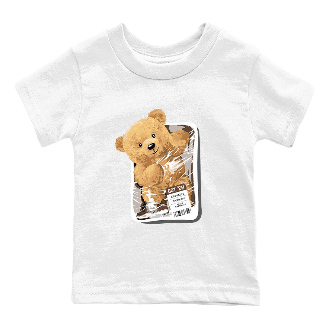 AF1 Chocolate shirt to match jordans Package Bear sneaker tees Air Force 1 Chocolate SNRT Sneaker Tees Youth Kid's Baby Shirt White 2 T-Shirt