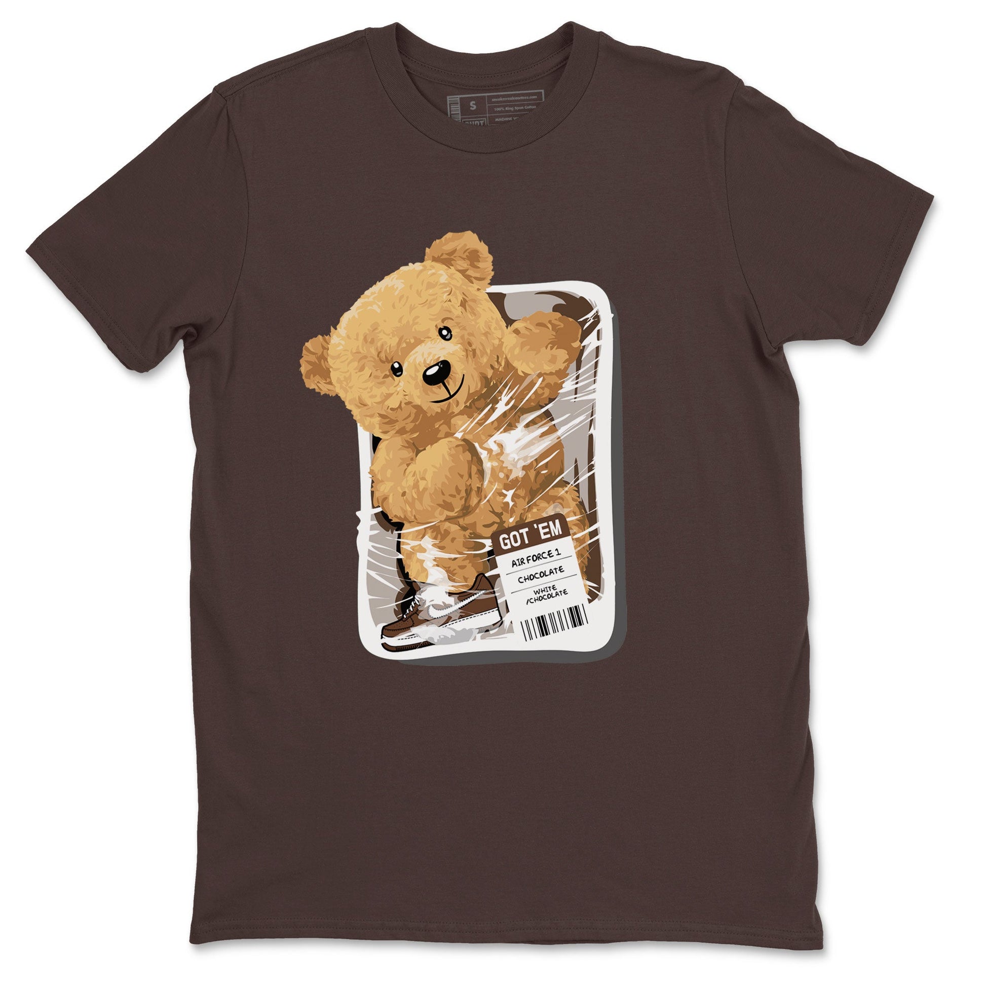 AF1 Chocolate shirt to match jordans Package Bear sneaker tees Air Force 1 Chocolate SNRT Sneaker Release Tees Cotton Sneaker Tee Dark Chocolate 2 T-Shirt