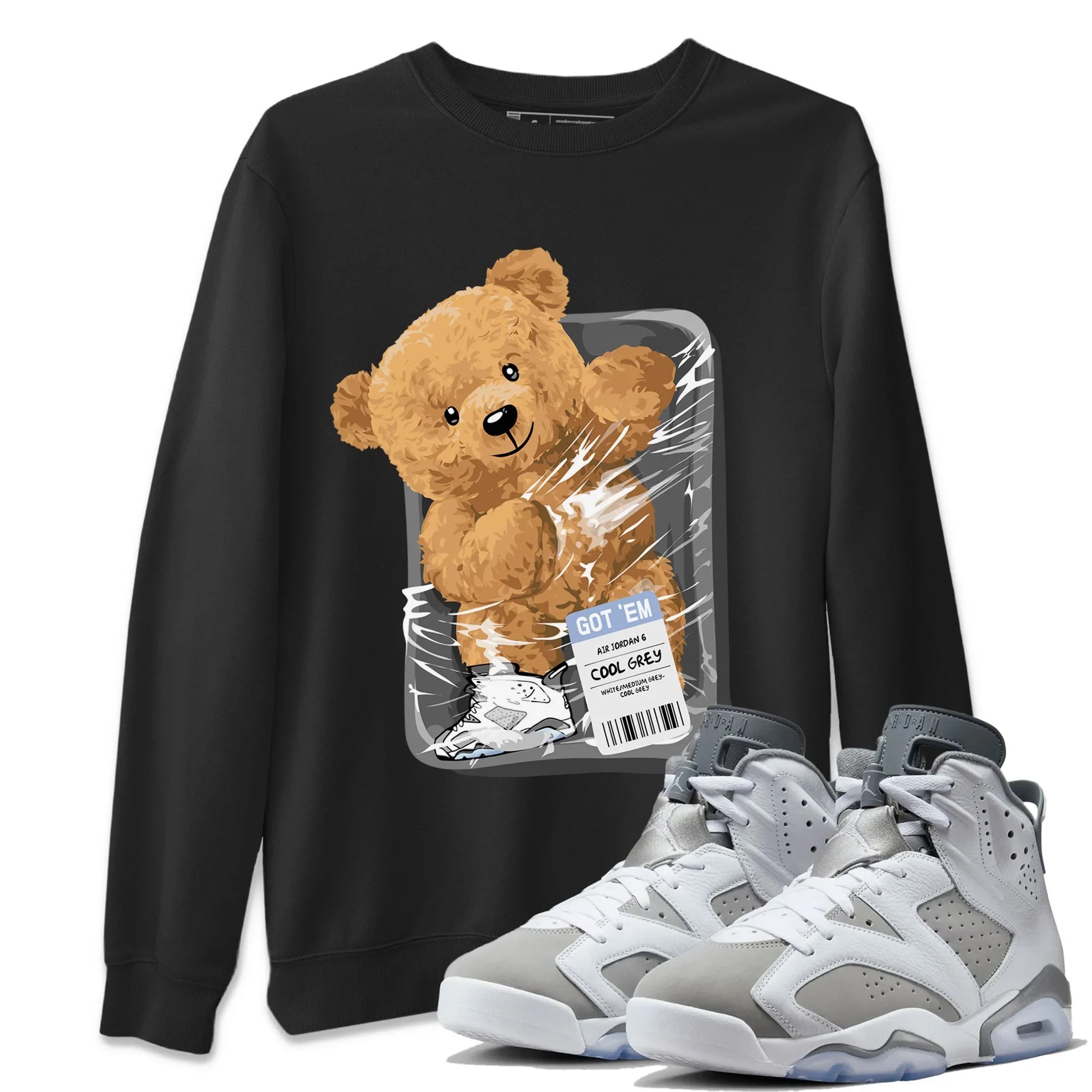 Jordan 6 Cool Grey Sneaker Match Tees Packaged Bear Sneaker Tees Jordan 6 Cool Grey Sneaker Release Tees Unisex Shirts