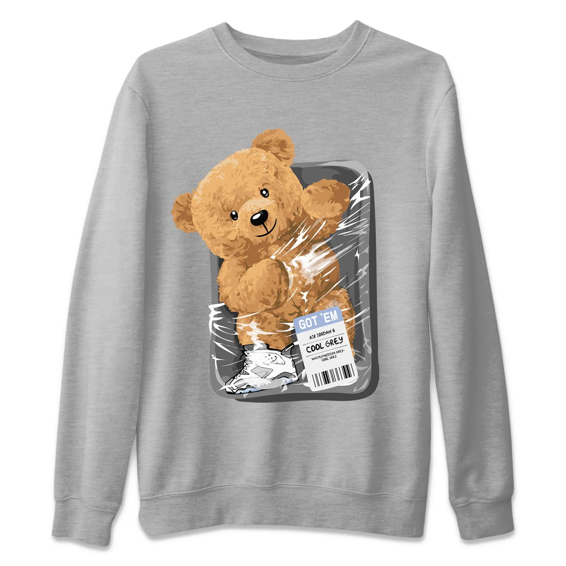 Jordan 6 Cool Grey Sneaker Match Tees Packaged Bear Sneaker Tees Jordan 6 Cool Grey Sneaker Release Tees Unisex Shirts