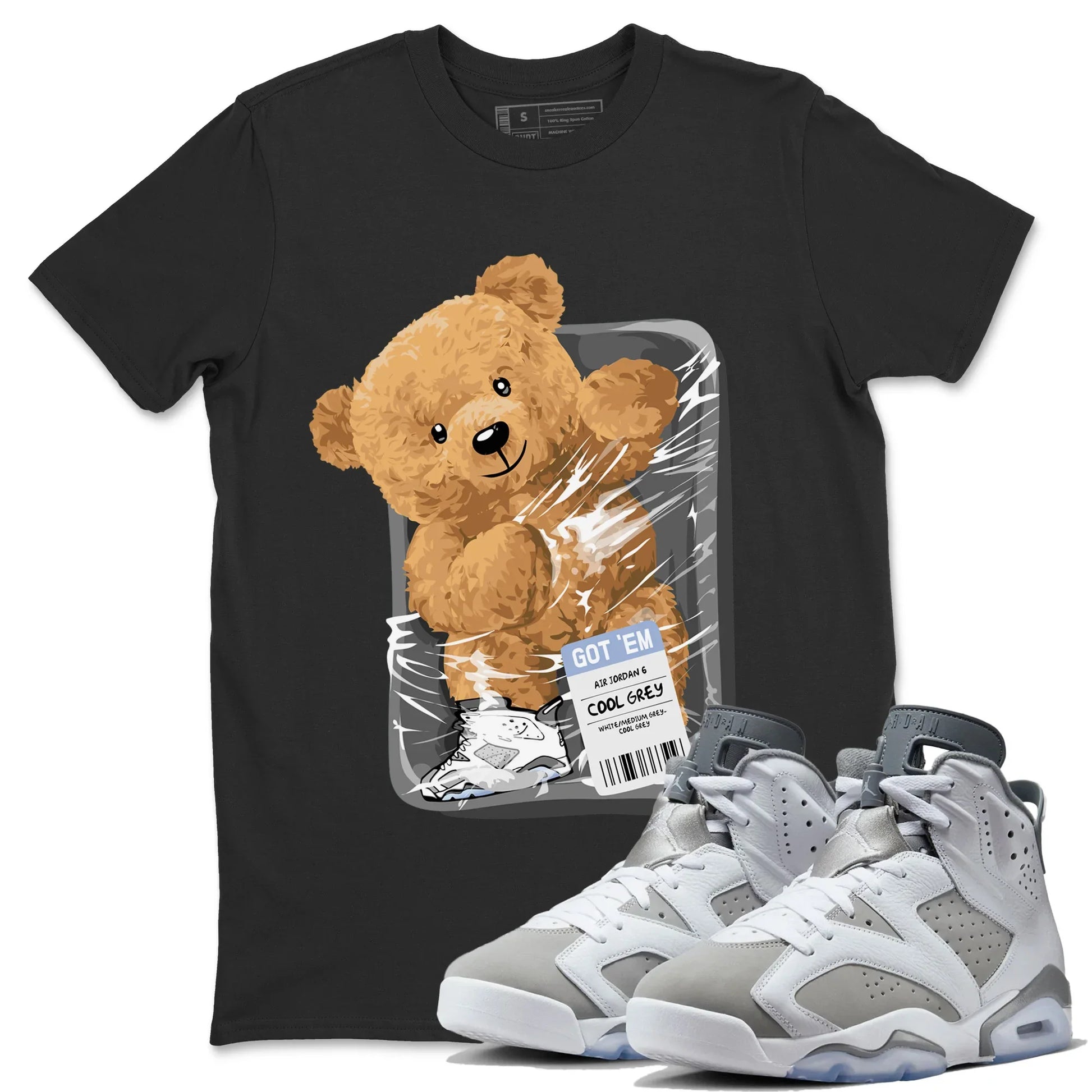 Jordan 6 Cool Grey Sneaker Match Tees Packaged Bear Sneaker Tees Jordan 6 Cool Grey Sneaker Release Tees Unisex Shirts