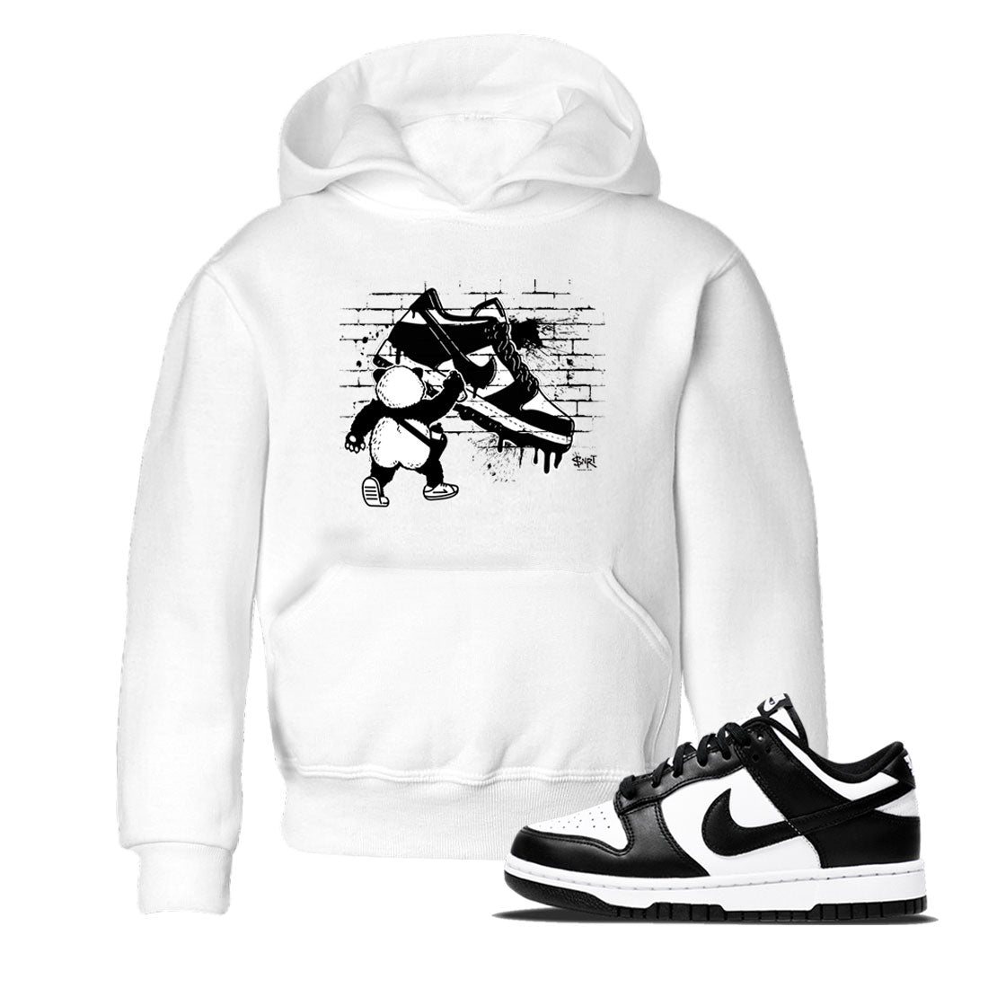 Dunk Panda shirt to match jordans Panda Artist sneaker tees Dunk Low Panda Black White SNRT Sneaker Release tees baby toddler White 1 cotton Shirt