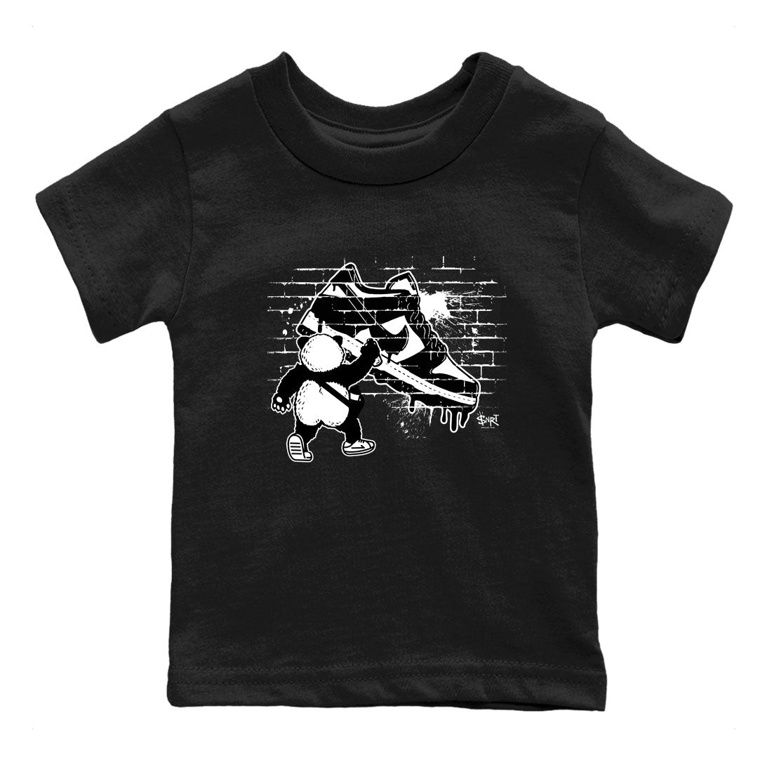 Dunk Panda shirt to match jordans Panda Artist sneaker tees Dunk Low Panda Black White SNRT Sneaker Release tees baby toddler Black 2 cotton Shirt
