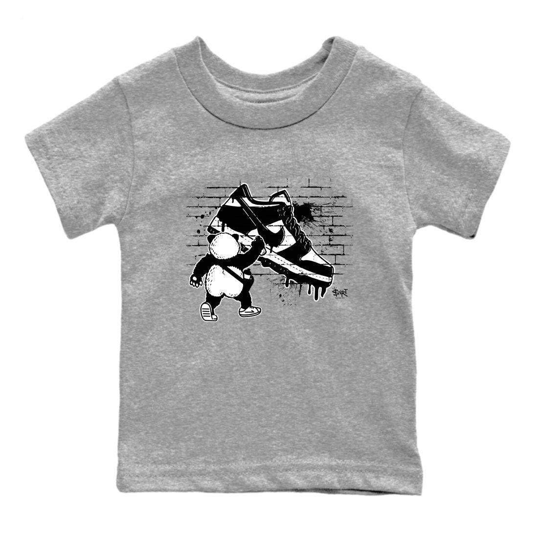 Dunk Panda shirt to match jordans Panda Artist sneaker tees Dunk Low Panda Black White SNRT Sneaker Release tees baby toddler Heather Grey 2 cotton Shirt