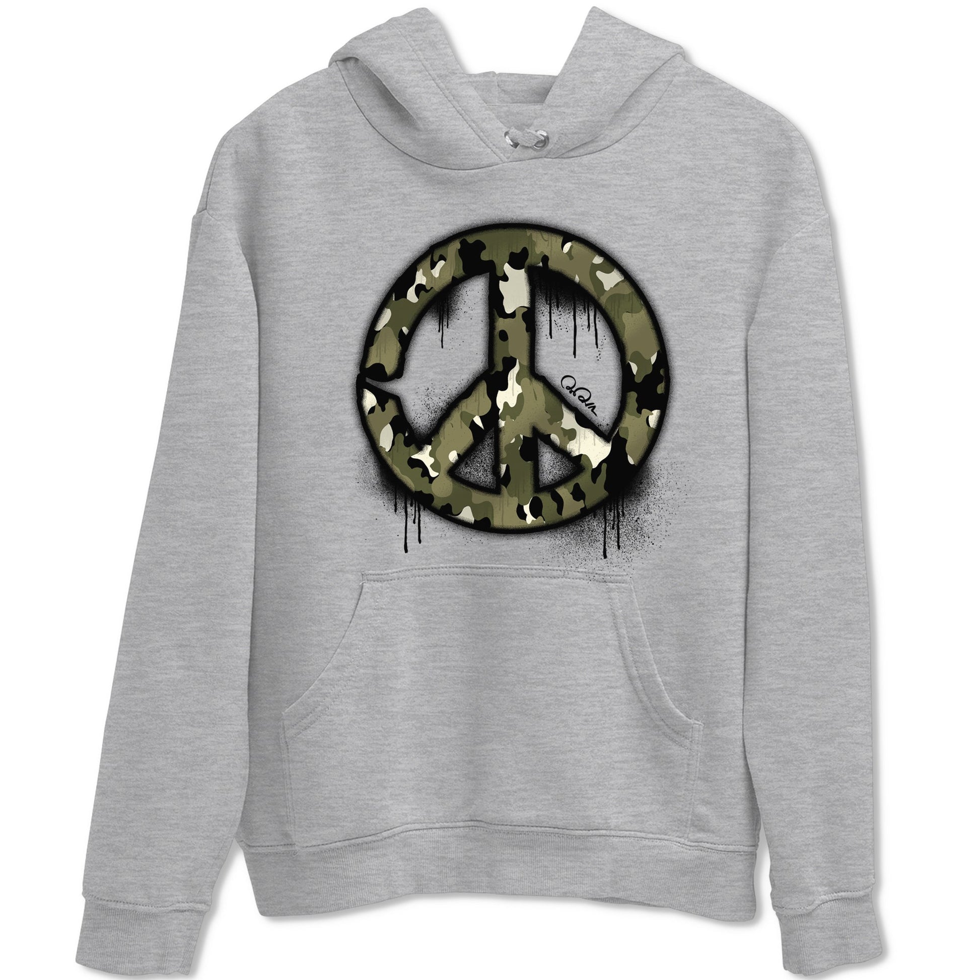 Air Jordan 4 Medium Olive shirt to match jordans Peace Sign sneaker tees AJ4 Medium Olive SNRT Sneaker Release Tees Unisex Heather Grey 2 T-Shirt