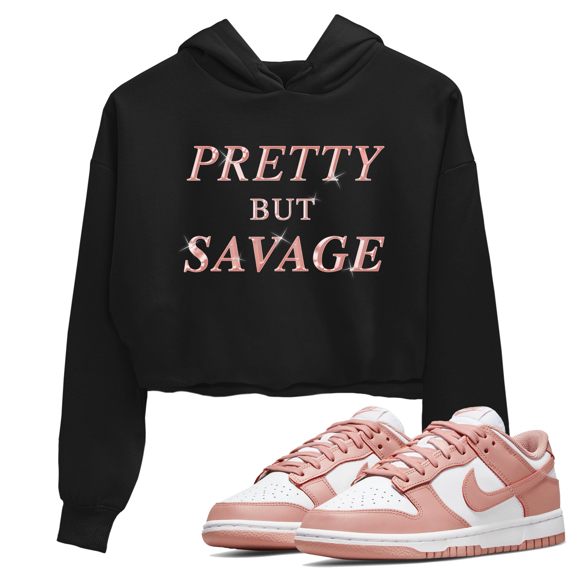 Dunk Rose Whisper shirt to match jordans Pretty But Savage sneaker tees Nike Dunk LowRose Whisper SNRT Sneaker Release Tees Black 1 Crop T-Shirt