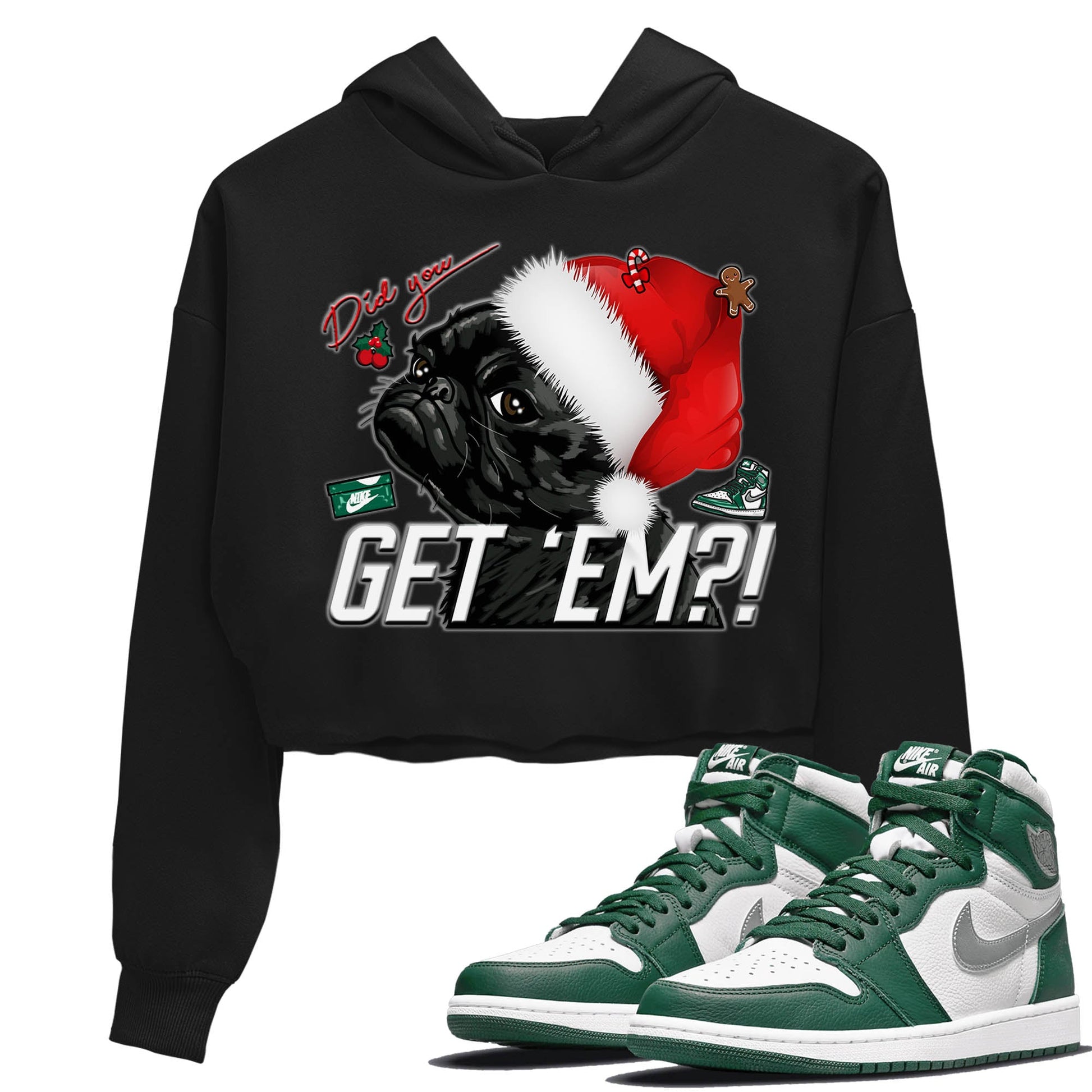 Jordan 1 Gorge Green Sneaker Match Tees Pug Get Em Sneaker Tees Jordan 1 Gorge Green Sneaker Release Tees Women's Shirts