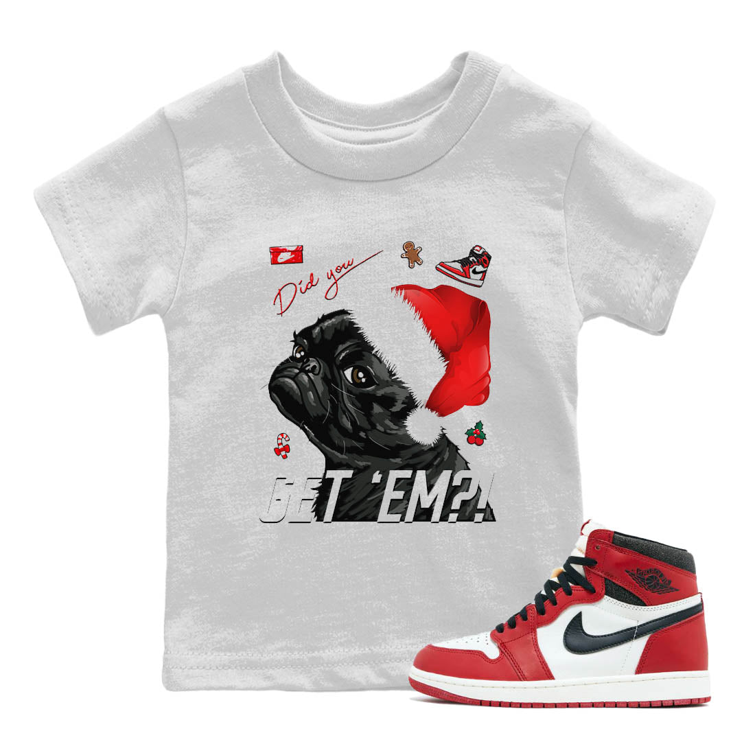 Jordan 1 lost & found Sneaker Match Tees Pug Get Em Sneaker Tees Jordan 1 lost & found Sneaker Release Tees Kids Shirts