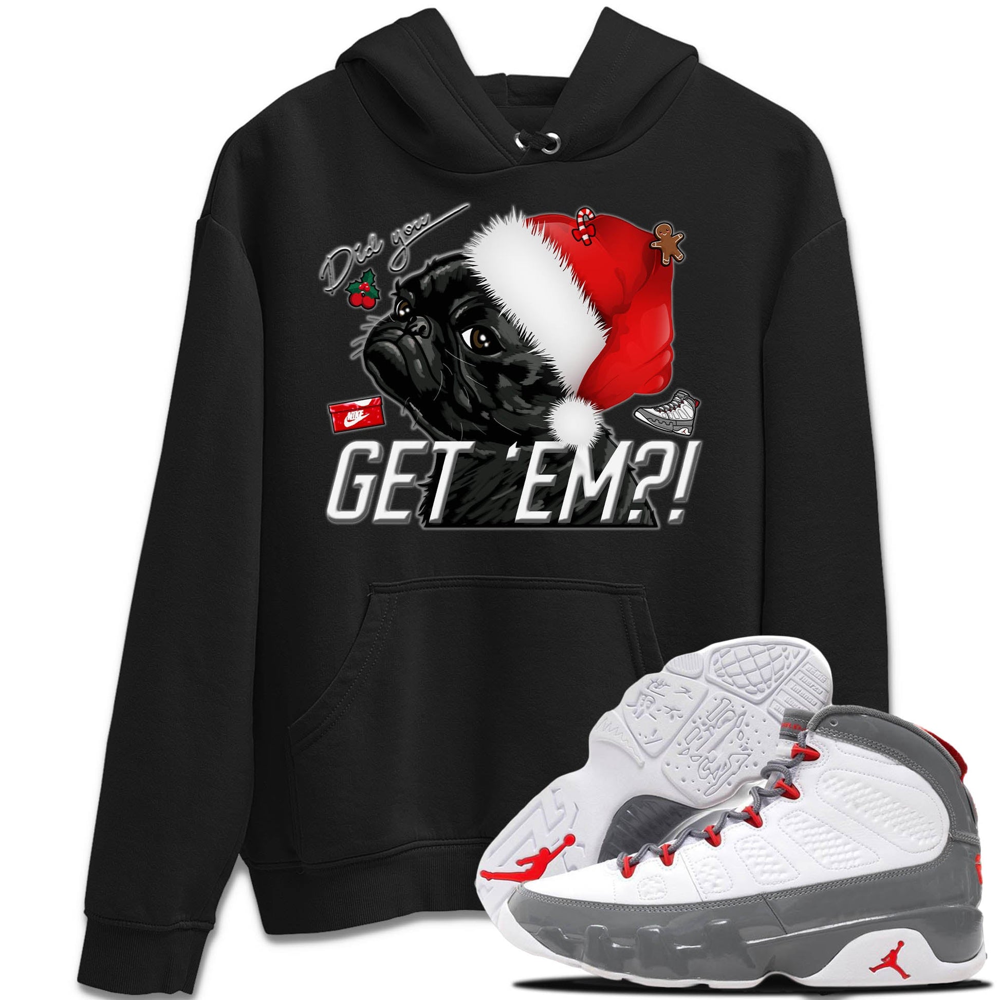 Jordan 9 Fire Red Sneaker Match Tees Pug Get Em Sneaker Tees Jordan 9 Fire Red Sneaker Release Tees Unisex Shirts