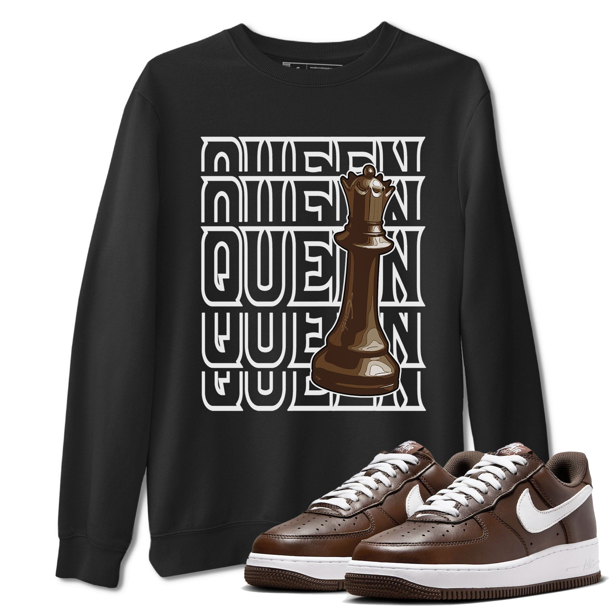 AF1 Chocolate shirt to match jordans Queen sneaker tees Air Force 1 Chocolate SNRT Sneaker Release Tees Cotton Sneaker Tee Black 1 T-Shirt