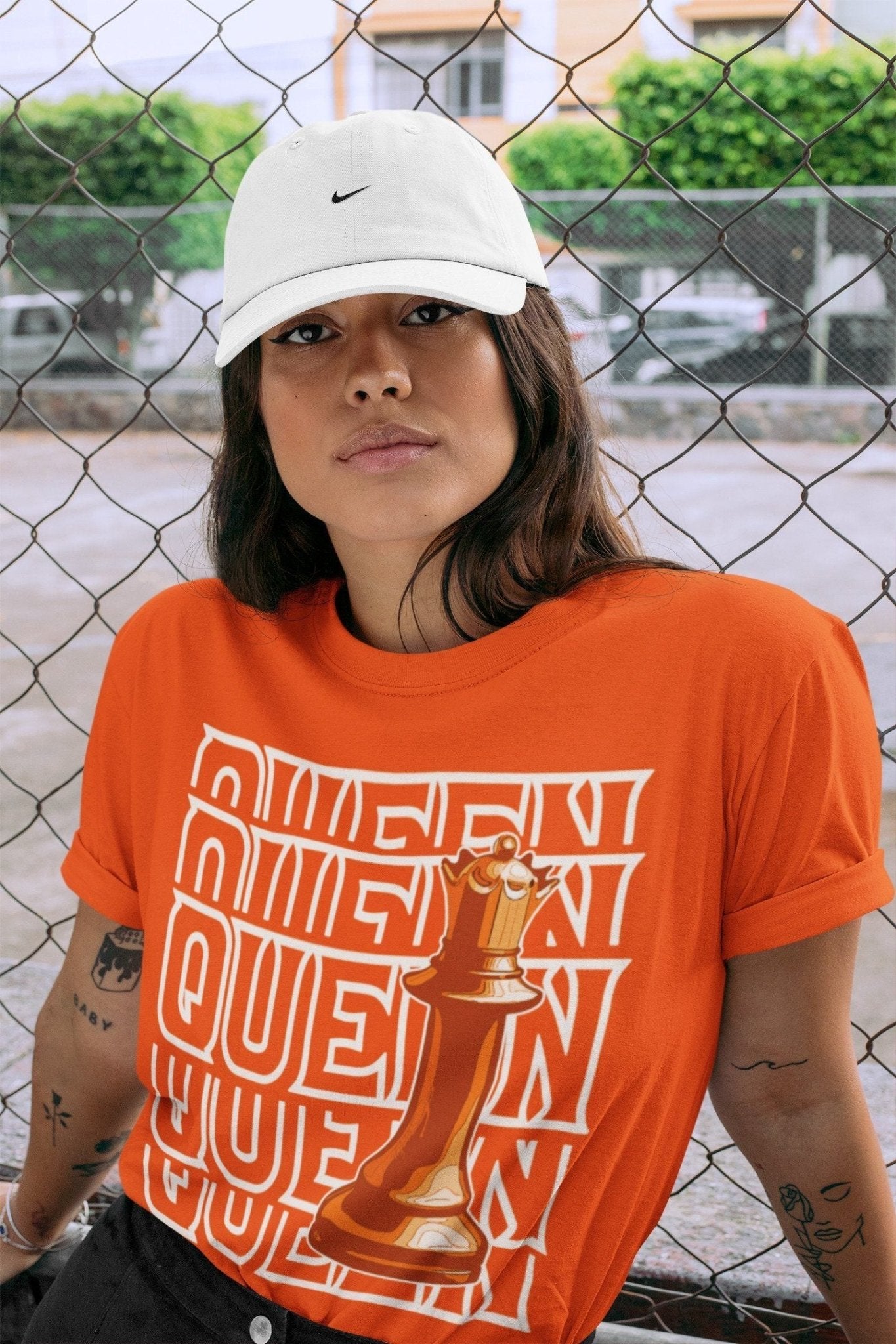 Jordan 1 Electro Orange Sneaker Match Tees Queen Sneaker Tees Jordan 1 Electro Orange Sneaker Release Tees Unisex Shirts