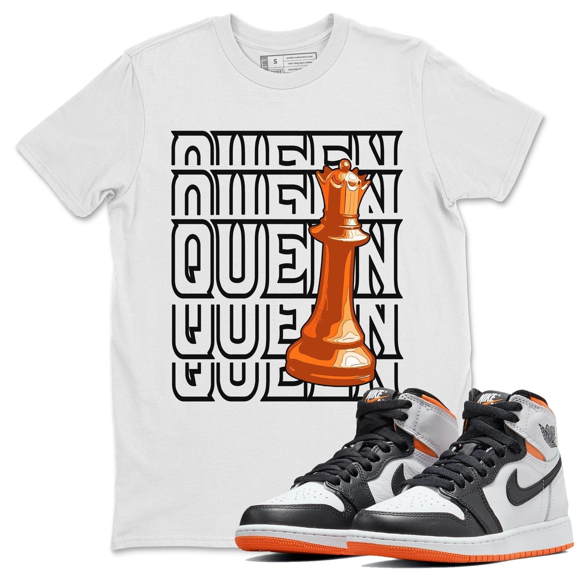 Jordan 1 Electro Orange Sneaker Match Tees Queen Sneaker Tees Jordan 1 Electro Orange Sneaker Release Tees Unisex Shirts