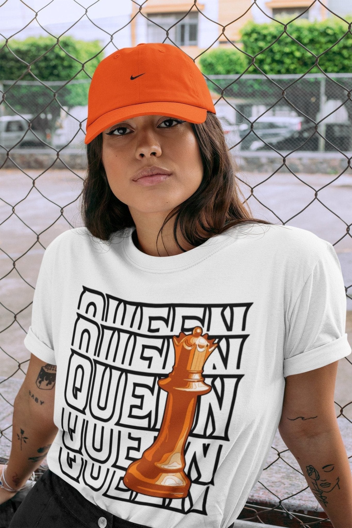 Jordan 1 Electro Orange Sneaker Match Tees Queen Sneaker Tees Jordan 1 Electro Orange Sneaker Release Tees Unisex Shirts