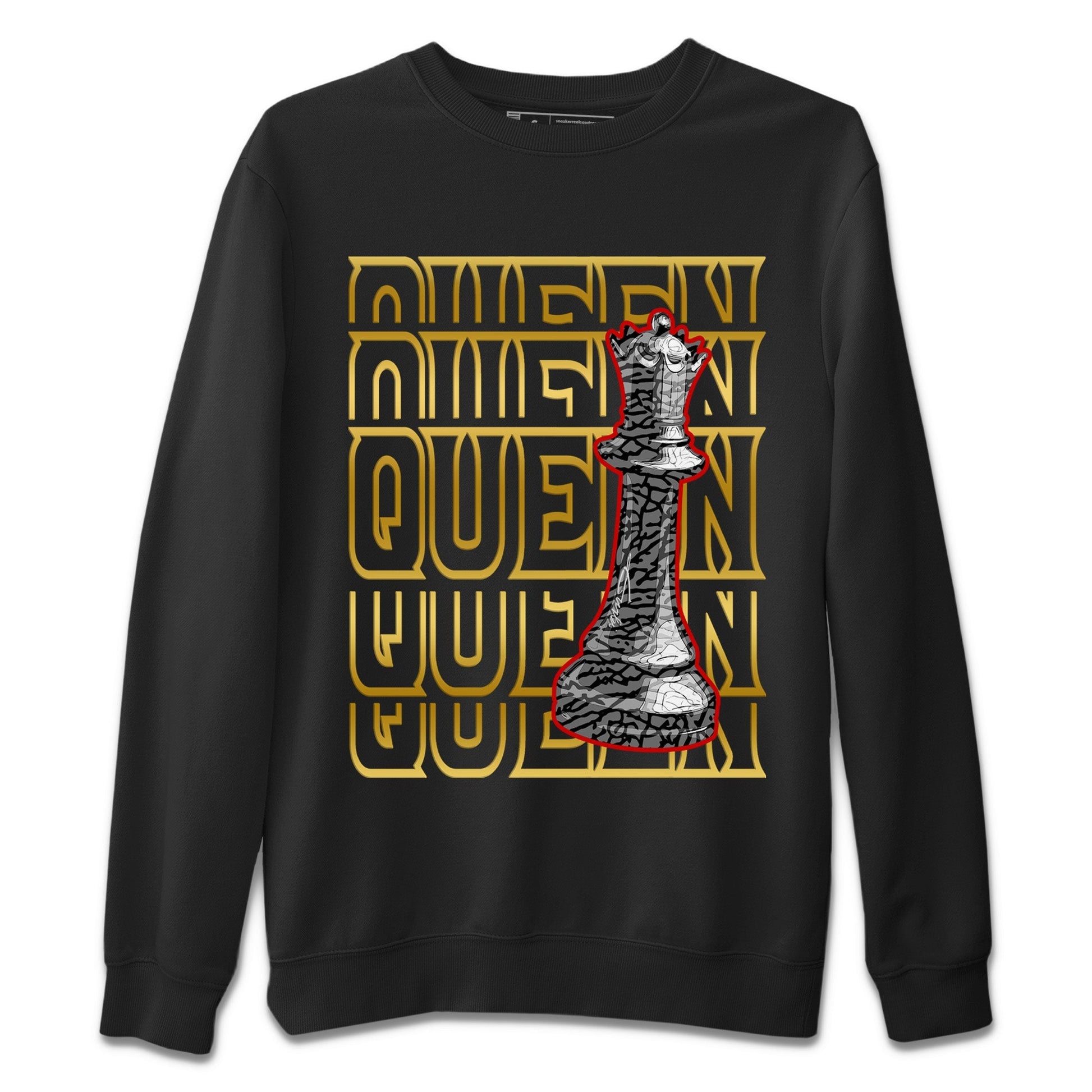 Jordan 3 Black Gold Sneaker Match Tees Queen Sneaker Tees Jordan 3 Black Gold Sneaker Release Tees Unisex Shirts