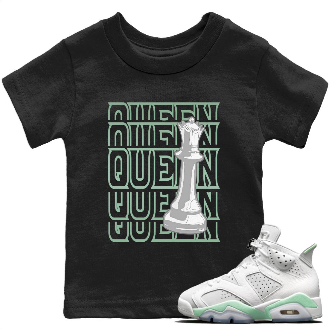 Jordan 6 Mint Foam Sneaker Match Tees Queen Sneaker Tees Jordan 6 Mint Foam Sneaker Release Tees Kids Shirts