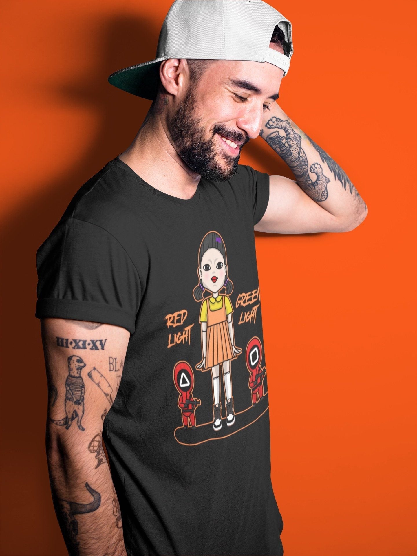 Jordan 1 Electro Orange unique Halloween sneaker tee Red Light Green Light Sneaker Tees Jordan 1 Electro Orange Sneaker Release Tees Unisex Shirts