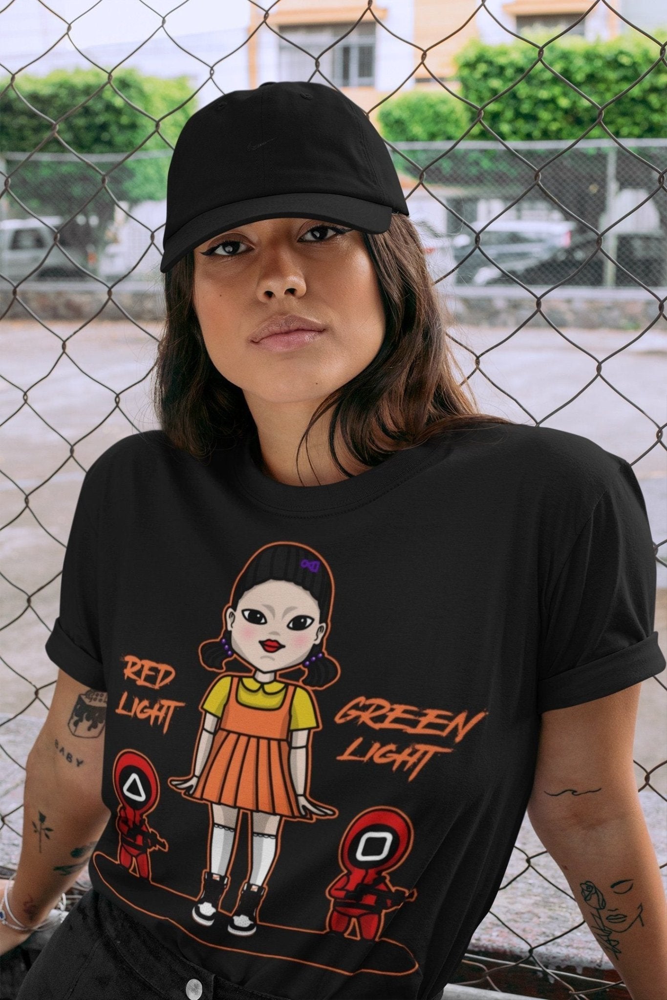 Jordan 1 Electro Orange unique Halloween sneaker tee Red Light Green Light Sneaker Tees Jordan 1 Electro Orange Sneaker Release Tees Unisex Shirts