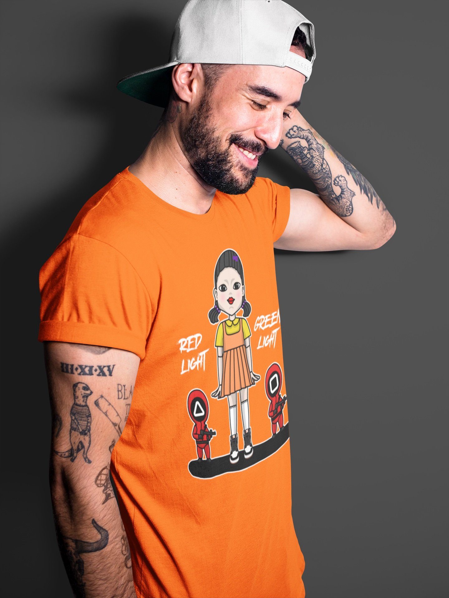 Jordan 1 Electro Orange unique Halloween sneaker tee Red Light Green Light Sneaker Tees Jordan 1 Electro Orange Sneaker Release Tees Unisex Shirts