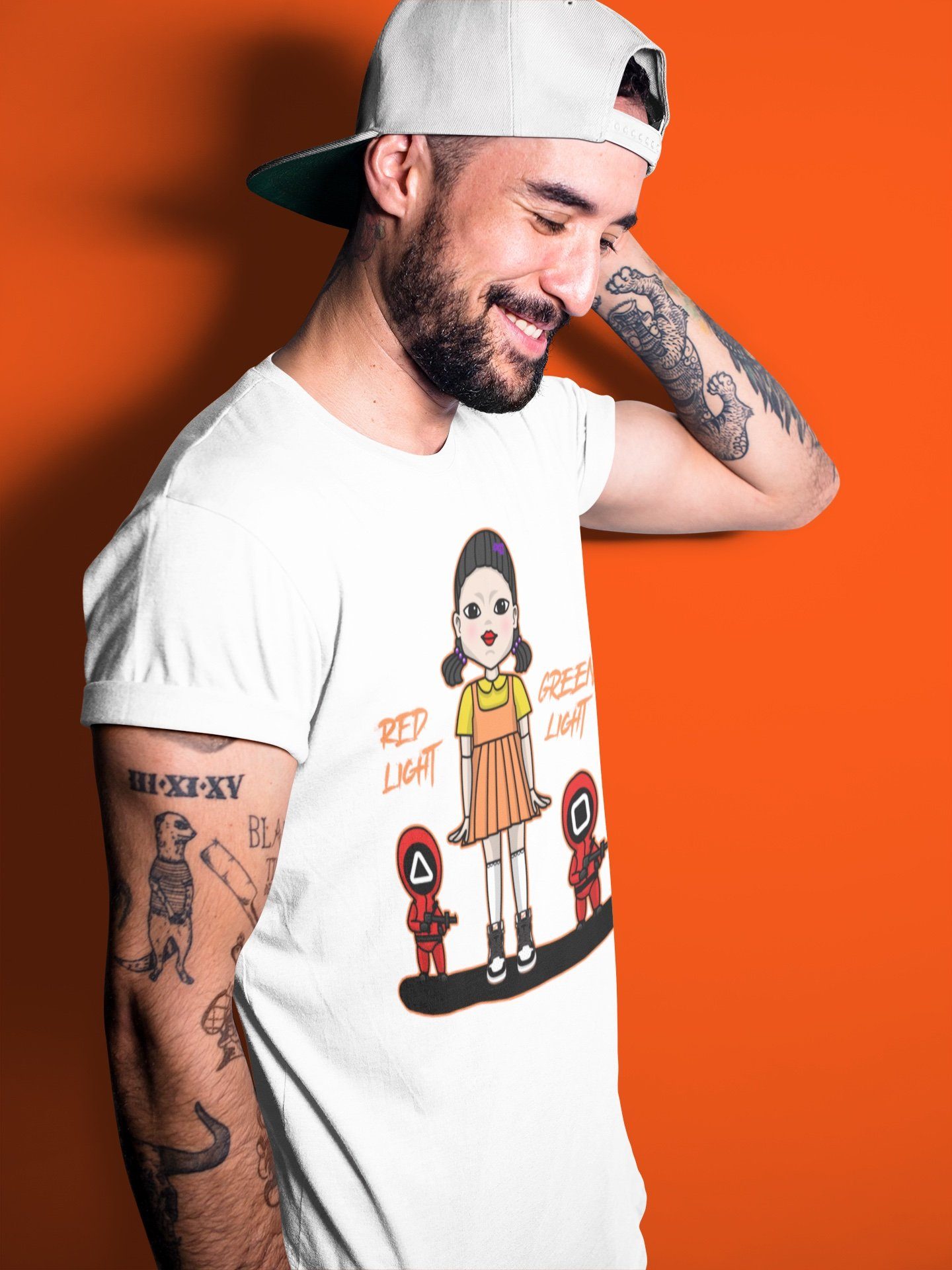 Jordan 1 Electro Orange unique Halloween sneaker tee Red Light Green Light Sneaker Tees Jordan 1 Electro Orange Sneaker Release Tees Unisex Shirts