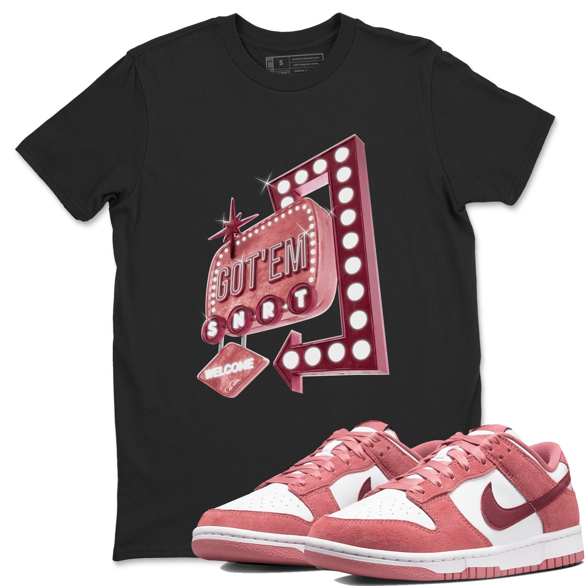 Dunk Valentines Day 2024 shirt to match jordans Retro Neon Sign sneaker tees Dunk Happy Valentines Day 2024 SNRT Sneaker Release Tees Unisex Black 1 T-Shirt