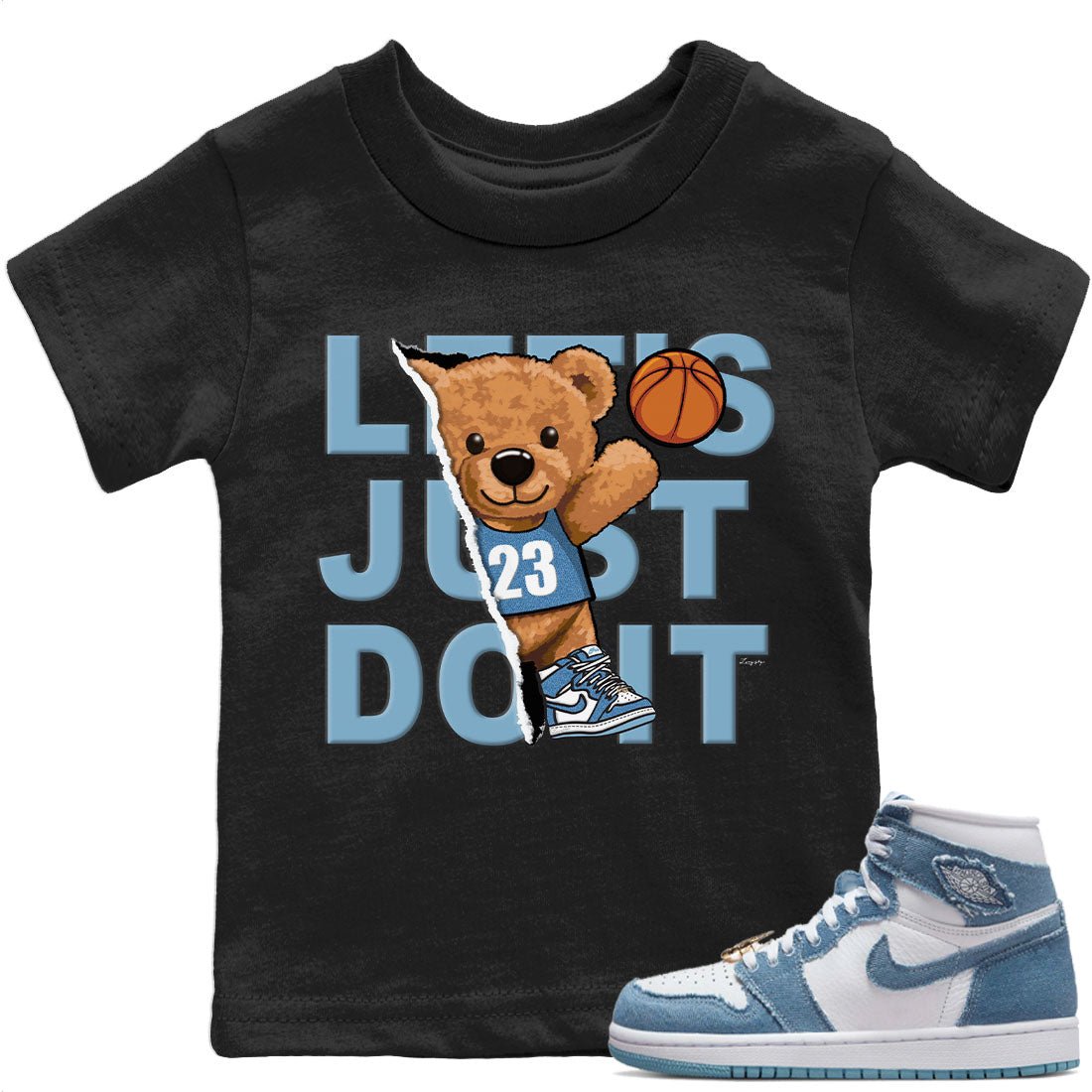 Jordan 1 Denim Sneaker Match Tees Rib Out Bear Sneaker Tees Jordan 1 Denim Sneaker Release Tees Kids Shirts