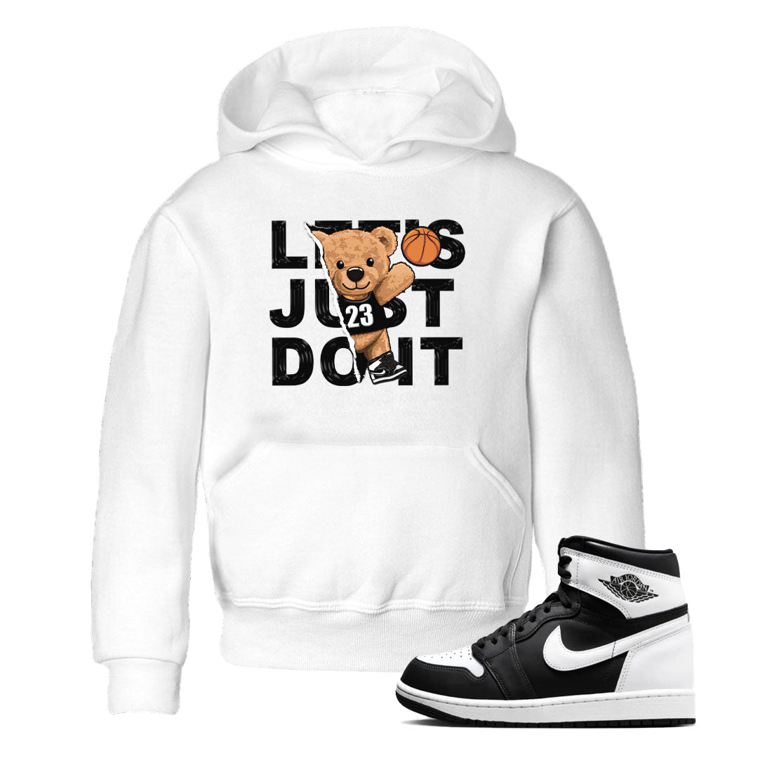 1s Black White shirt to match jordans Rip Out Bear sneaker tees Air Jordan 1 Black White SNRT sneaker release tees baby toddler White 1 cotton Shirt