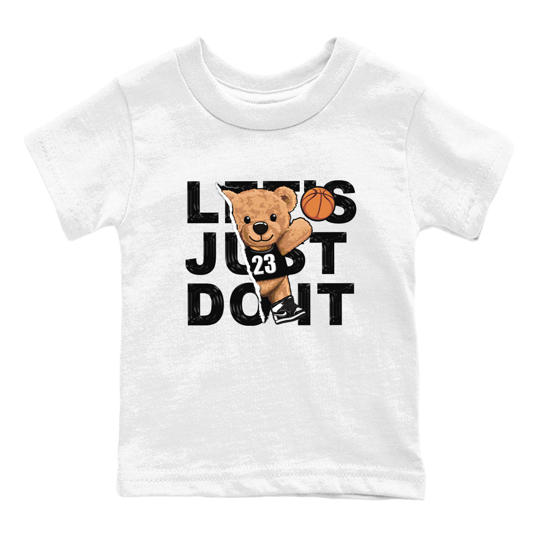 1s Black White shirt to match jordans Rip Out Bear sneaker tees Air Jordan 1 Black White SNRT sneaker release tees baby toddler White 2 cotton Shirt