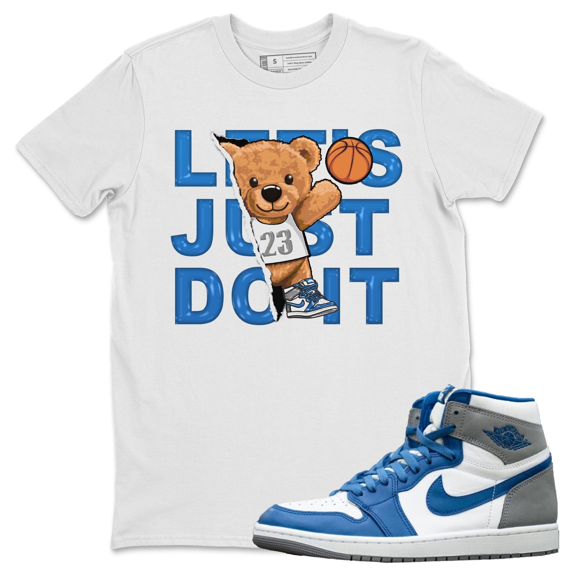 Jordan 1 True Blue Sneaker Match Tees Rip Out Bear Sneaker Tees Jordan 1 True Blue Sneaker Release Tees Unisex Shirts