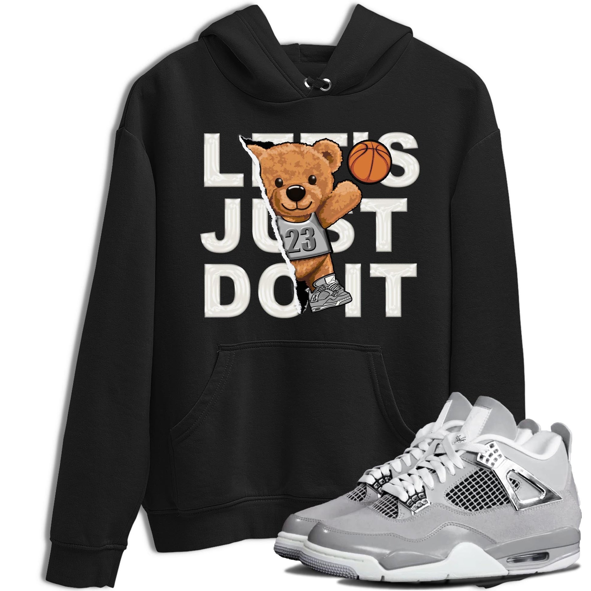 AJ4 Frozen Moments shirt to match jordans Rip Out Bear sneaker tees Crew Neck AJ4 Frozen Moments SNRT Sneaker Release Tees Unisex Casual Shirts Black 1 T-Shirt