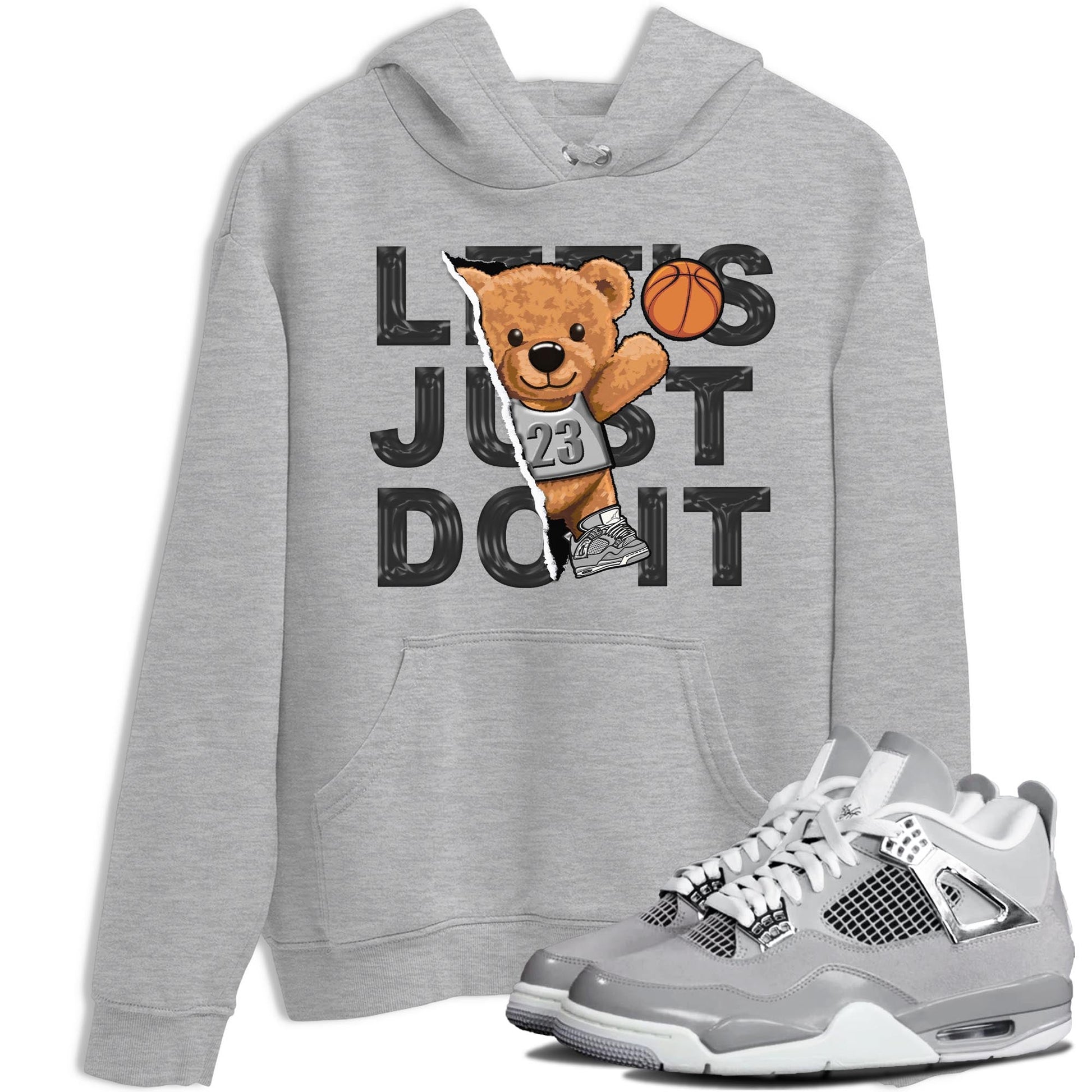 AJ4 Frozen Moments shirt to match jordans Rip Out Bear sneaker tees Crew Neck AJ4 Frozen Moments SNRT Sneaker Release Tees Unisex Casual Shirts Heather Grey 1 T-Shirt