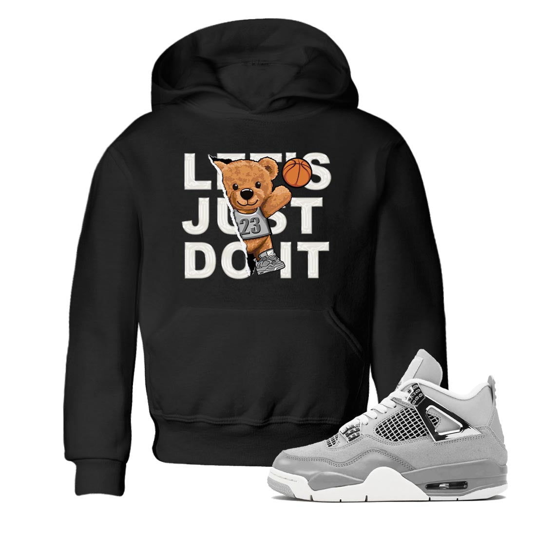AJ4 Frozen Moments shirt to match jordans Rip Out Bear sneaker tees Crew Neck AJ4 Frozen Moments SNRT Sneaker Release Tees Baby Toddler Black 1 T-Shirt