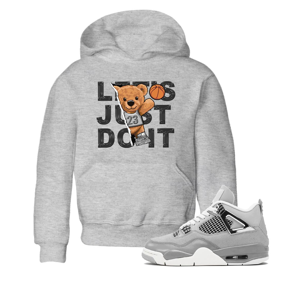 AJ4 Frozen Moments shirt to match jordans Rip Out Bear sneaker tees Crew Neck AJ4 Frozen Moments SNRT Sneaker Release Tees Baby Toddler Heather Grey 1 T-Shirt