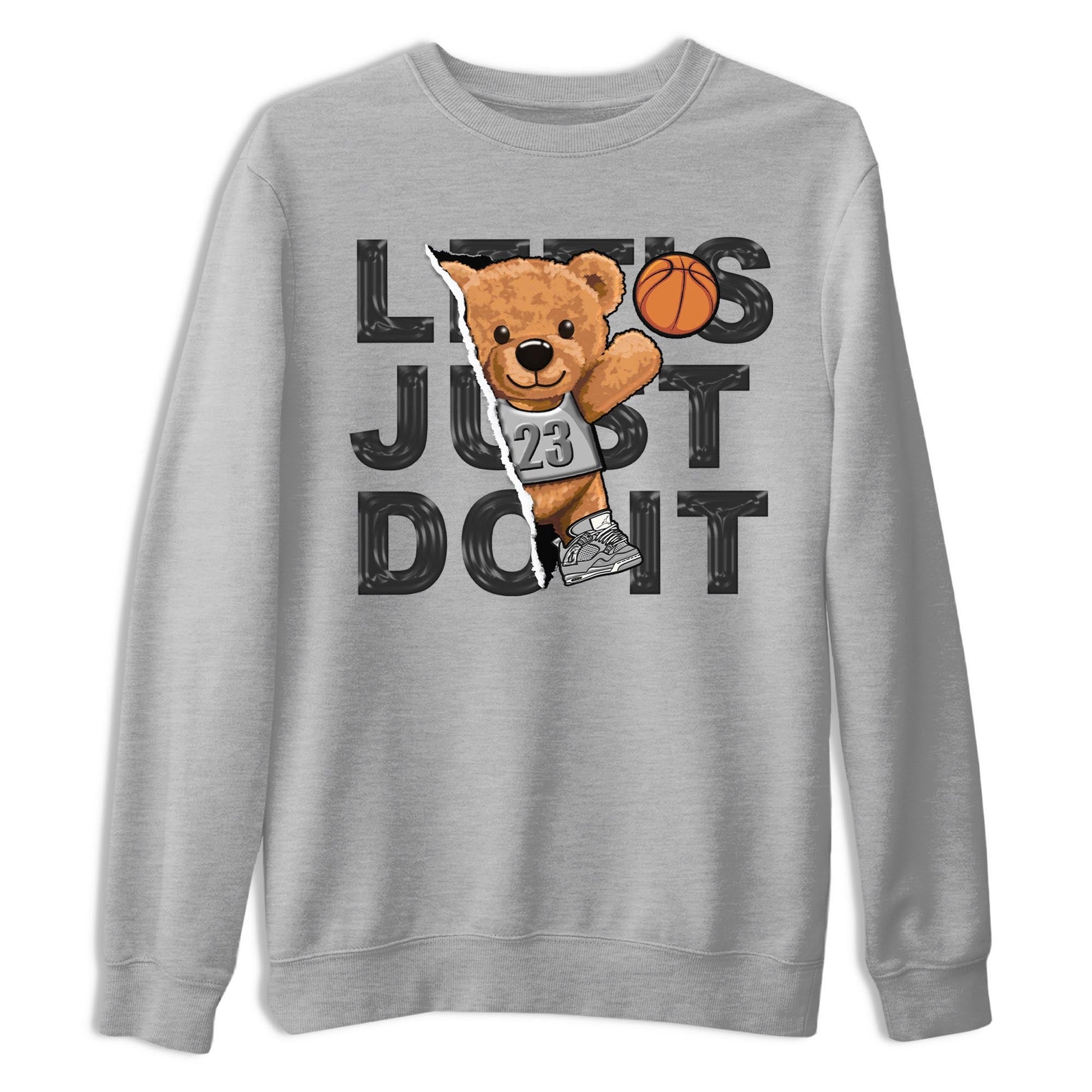 AJ4 Frozen Moments shirt to match jordans Rip Out Bear sneaker tees Crew Neck AJ4 Frozen Moments SNRT Sneaker Release Tees Unisex Casual Shirts Heather Grey 2 T-Shirt