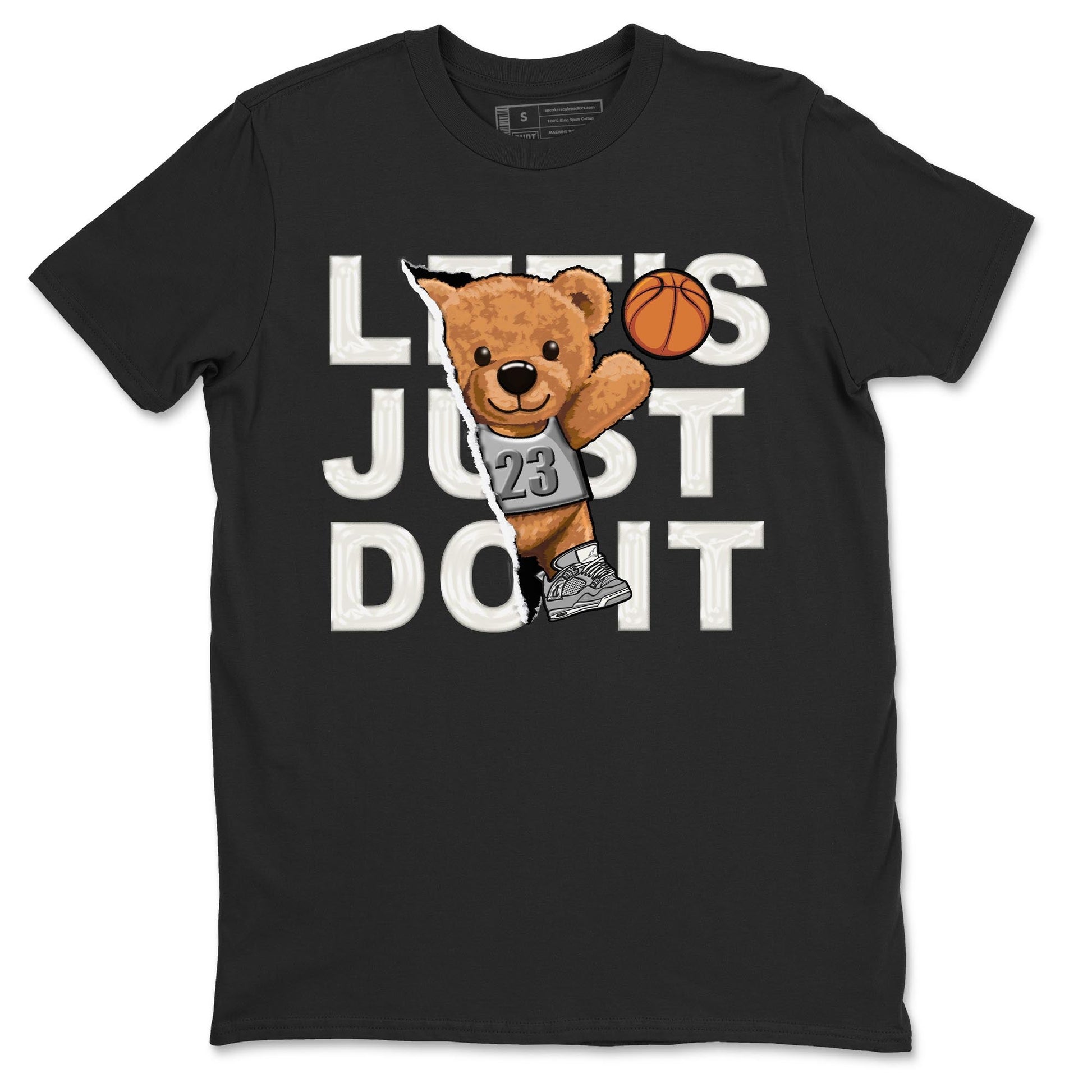 AJ4 Frozen Moments shirt to match jordans Rip Out Bear sneaker tees Crew Neck AJ4 Frozen Moments SNRT Sneaker Release Tees Unisex Casual Shirts Black 2 T-Shirt