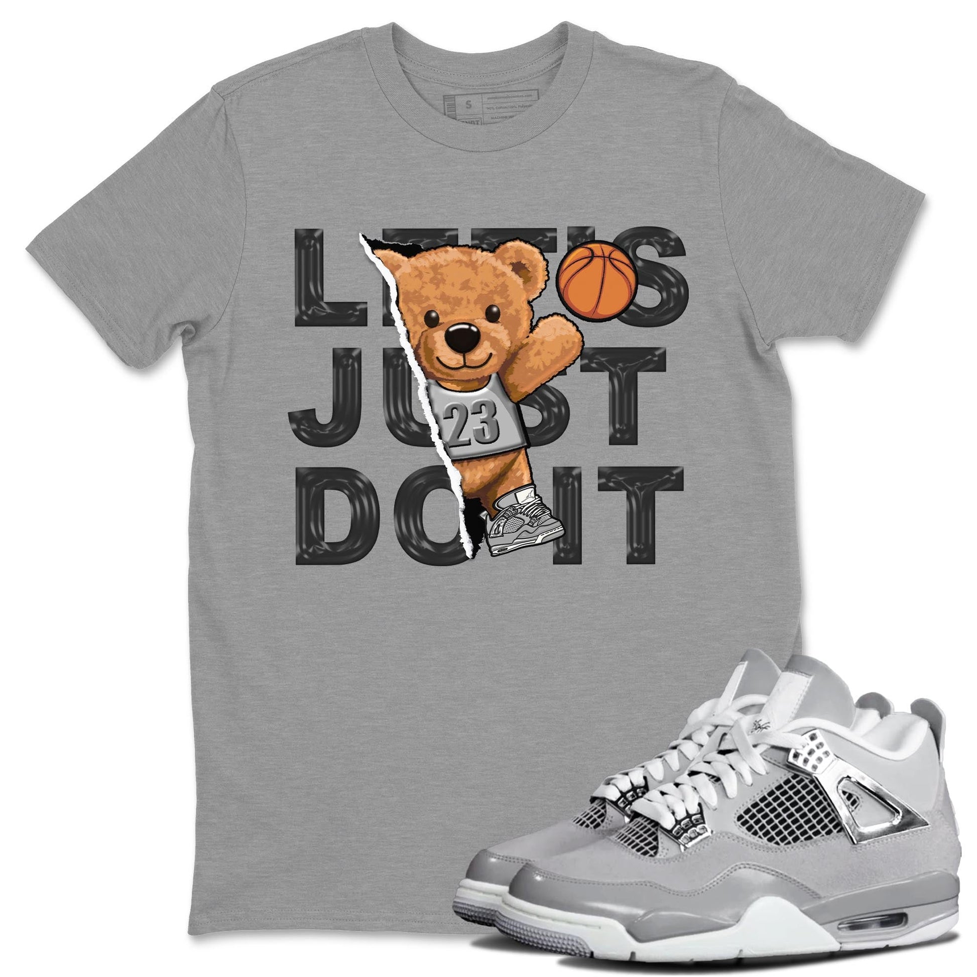 AJ4 Frozen Moments shirt to match jordans Rip Out Bear sneaker tees Crew Neck AJ4 Frozen Moments SNRT Sneaker Release Tees Unisex Casual Shirts Heather Grey 1 T-Shirt