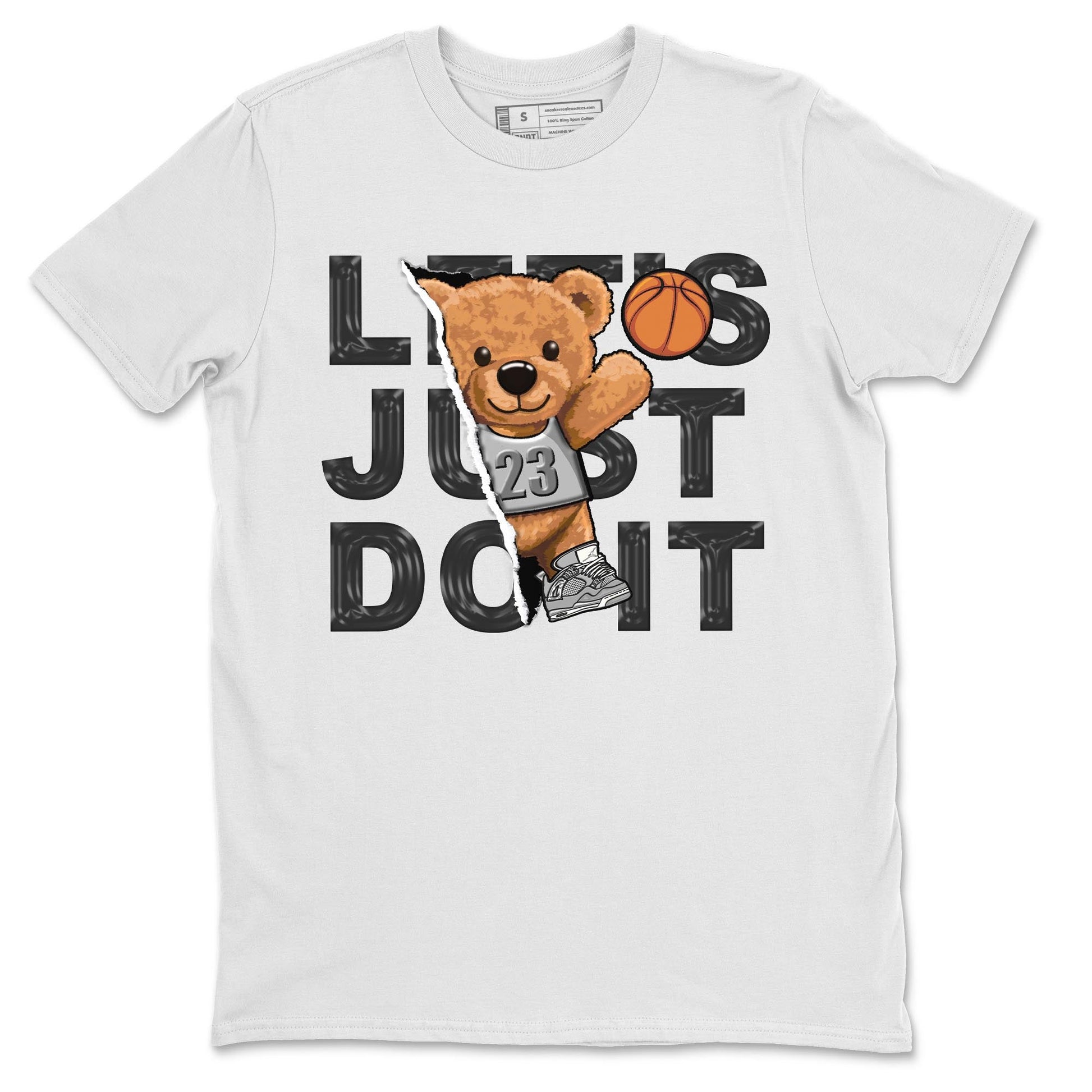 AJ4 Frozen Moments shirt to match jordans Rip Out Bear sneaker tees Crew Neck AJ4 Frozen Moments SNRT Sneaker Release Tees Unisex Casual Shirts White 2 T-Shirt